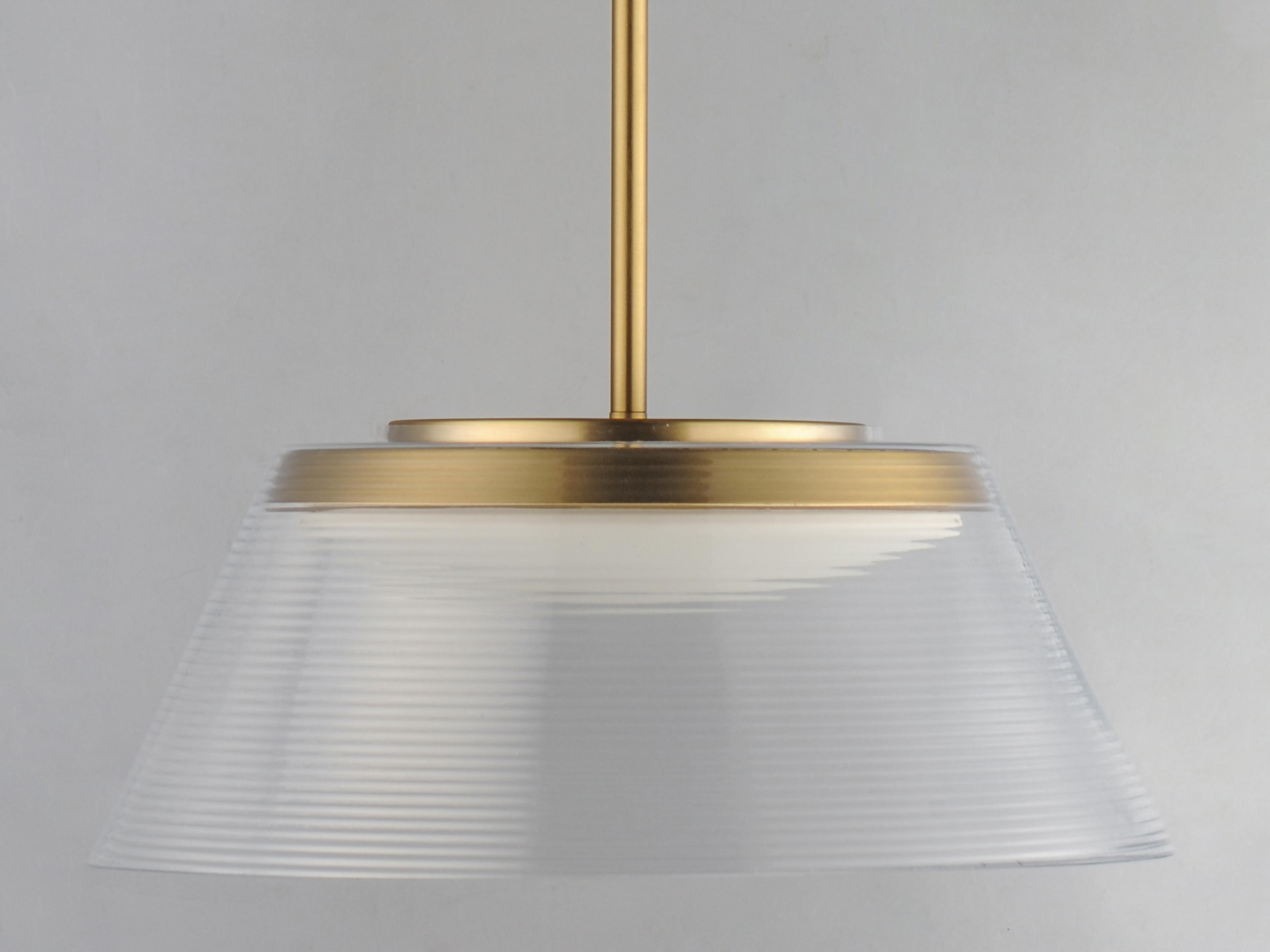 ET2 Jensen 1-Light Satin Brass Clear Pendant