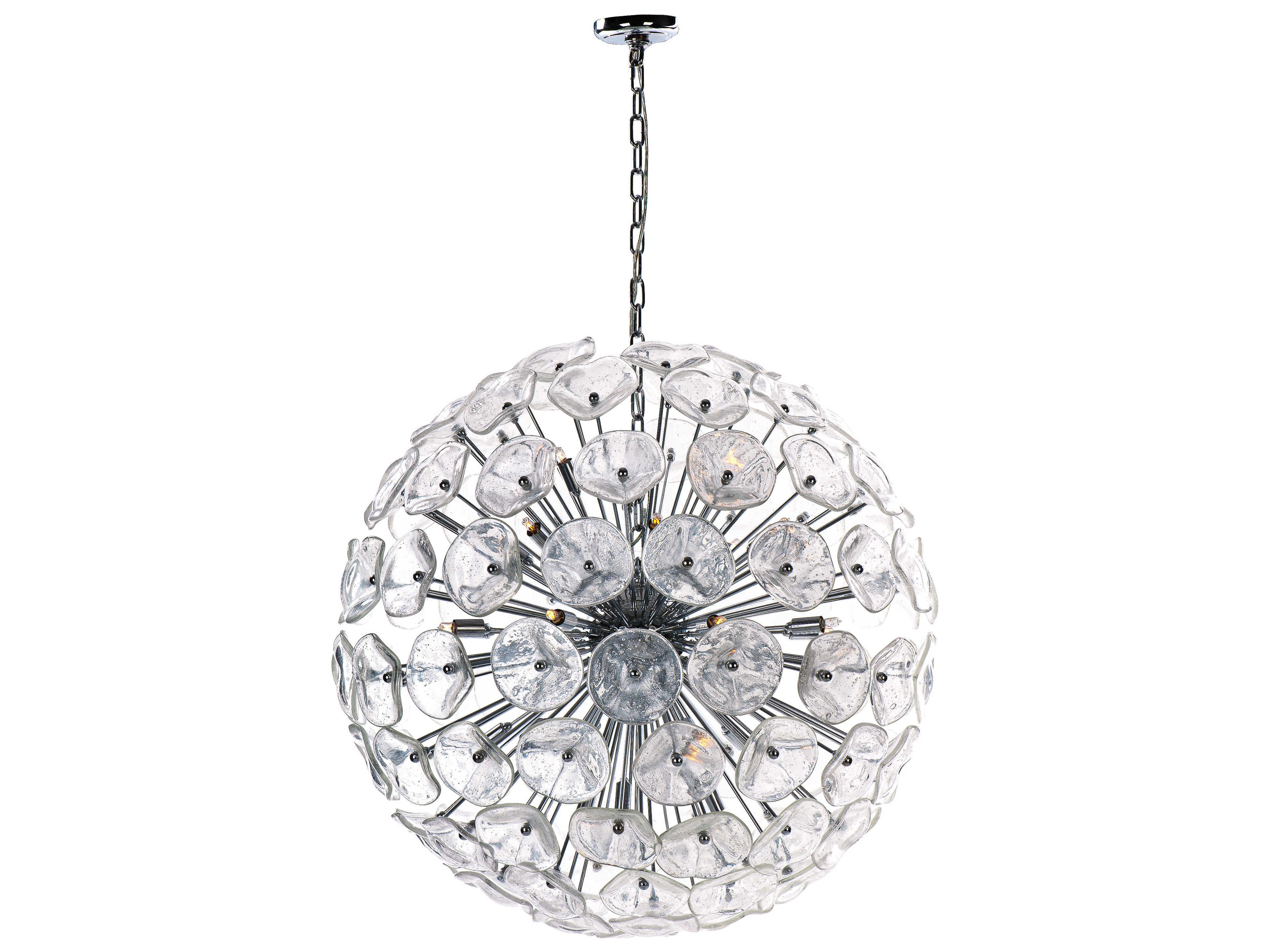 Fiori 28-Light Pendant Polished Chrome Murano Glass