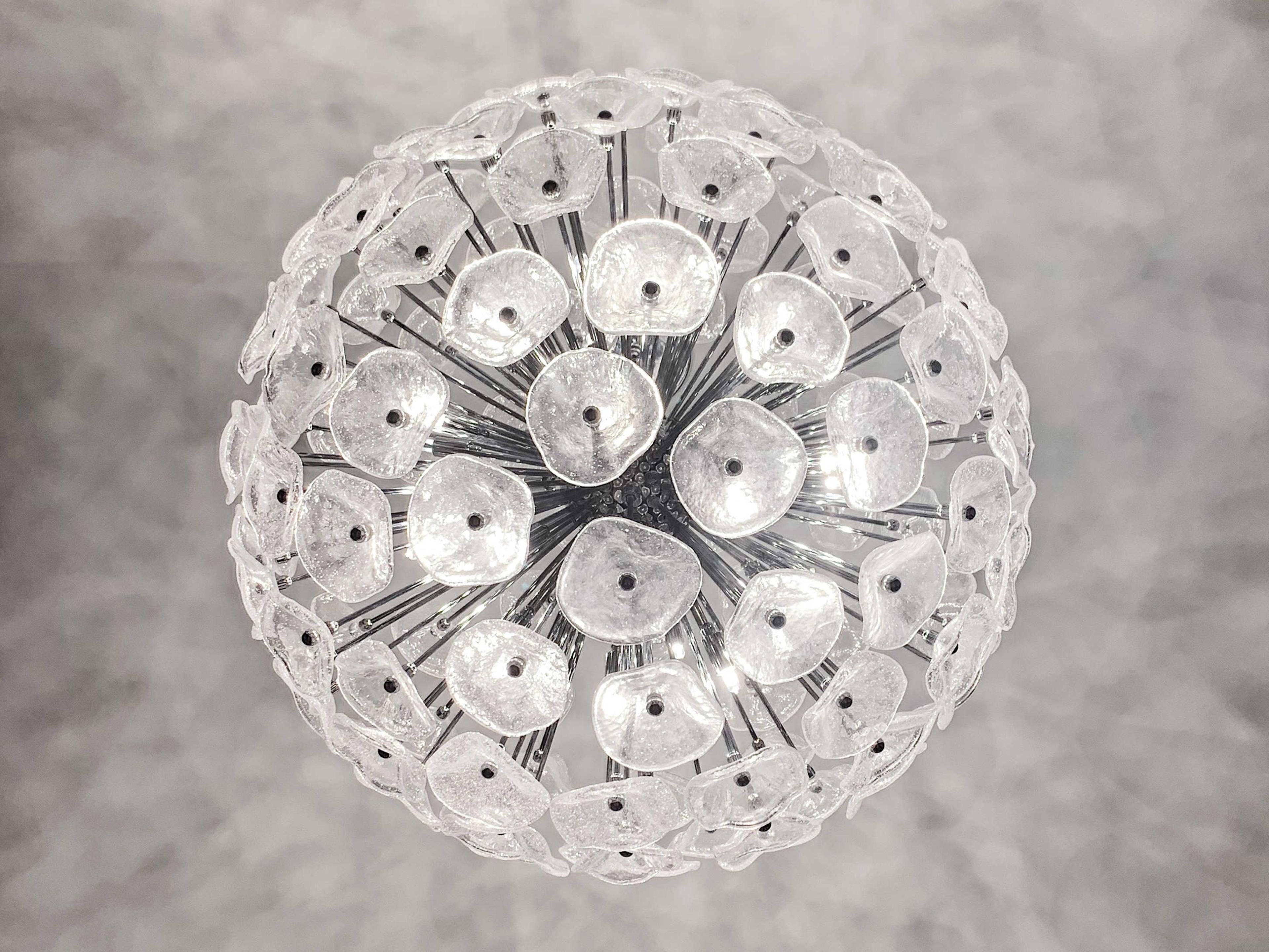 ET2 Fiori 28-Light Polished Chrome Glass Sputnik Pendant