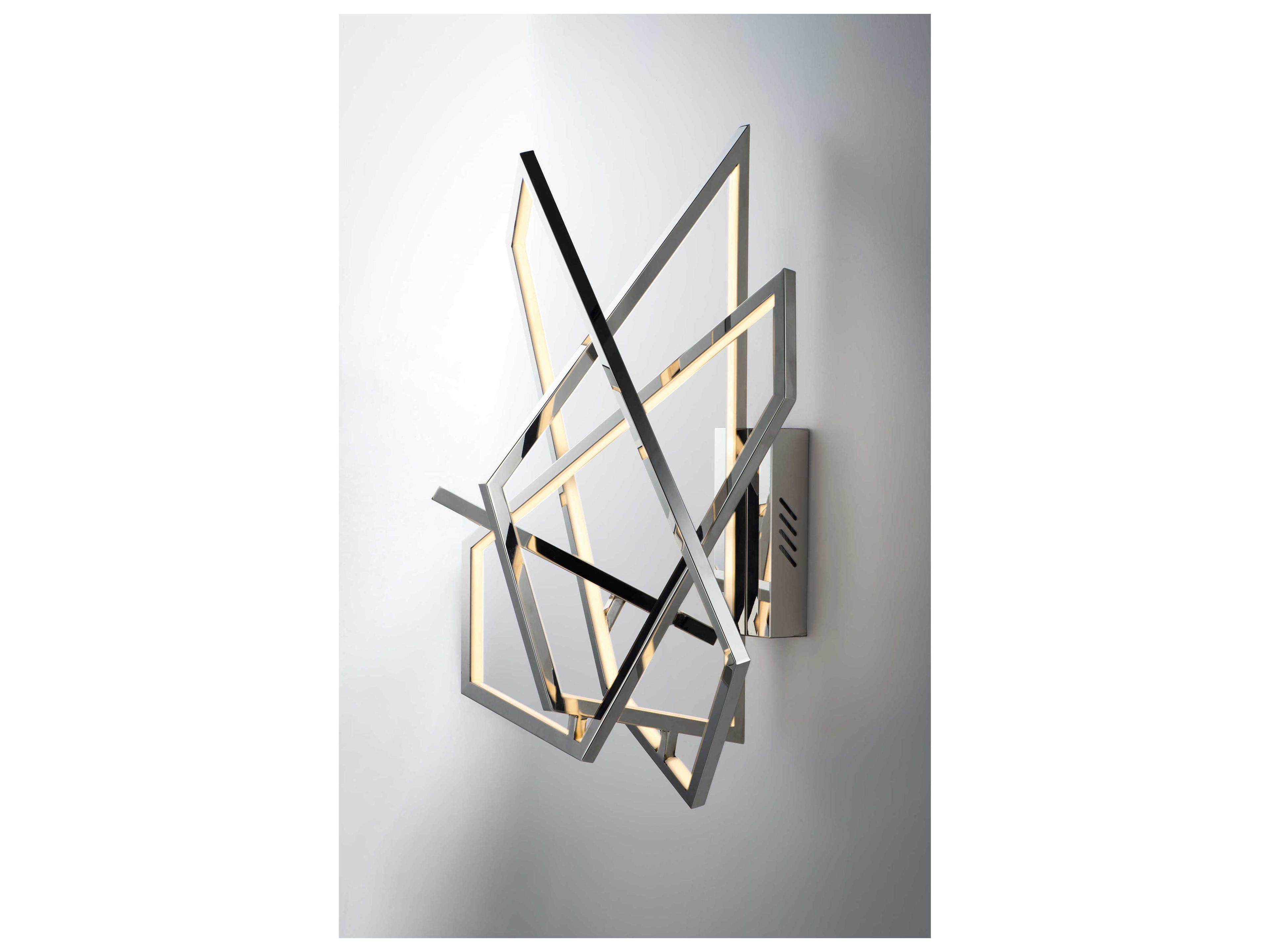 ET2 Trapezoid 1-Light Polished Chrome LED Wall Sconce