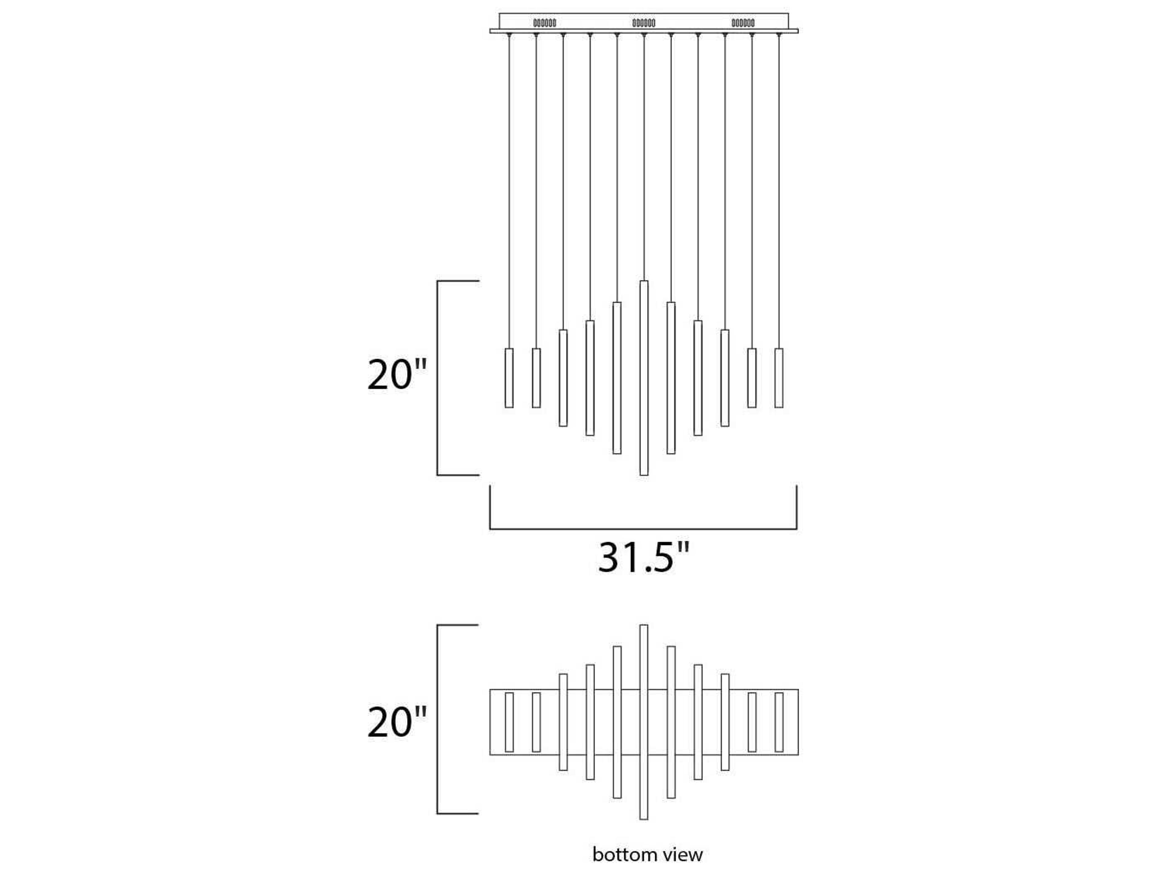 ET2 Hoops Led 11-Light Polished Chrome LED Linear Round Island Pendant