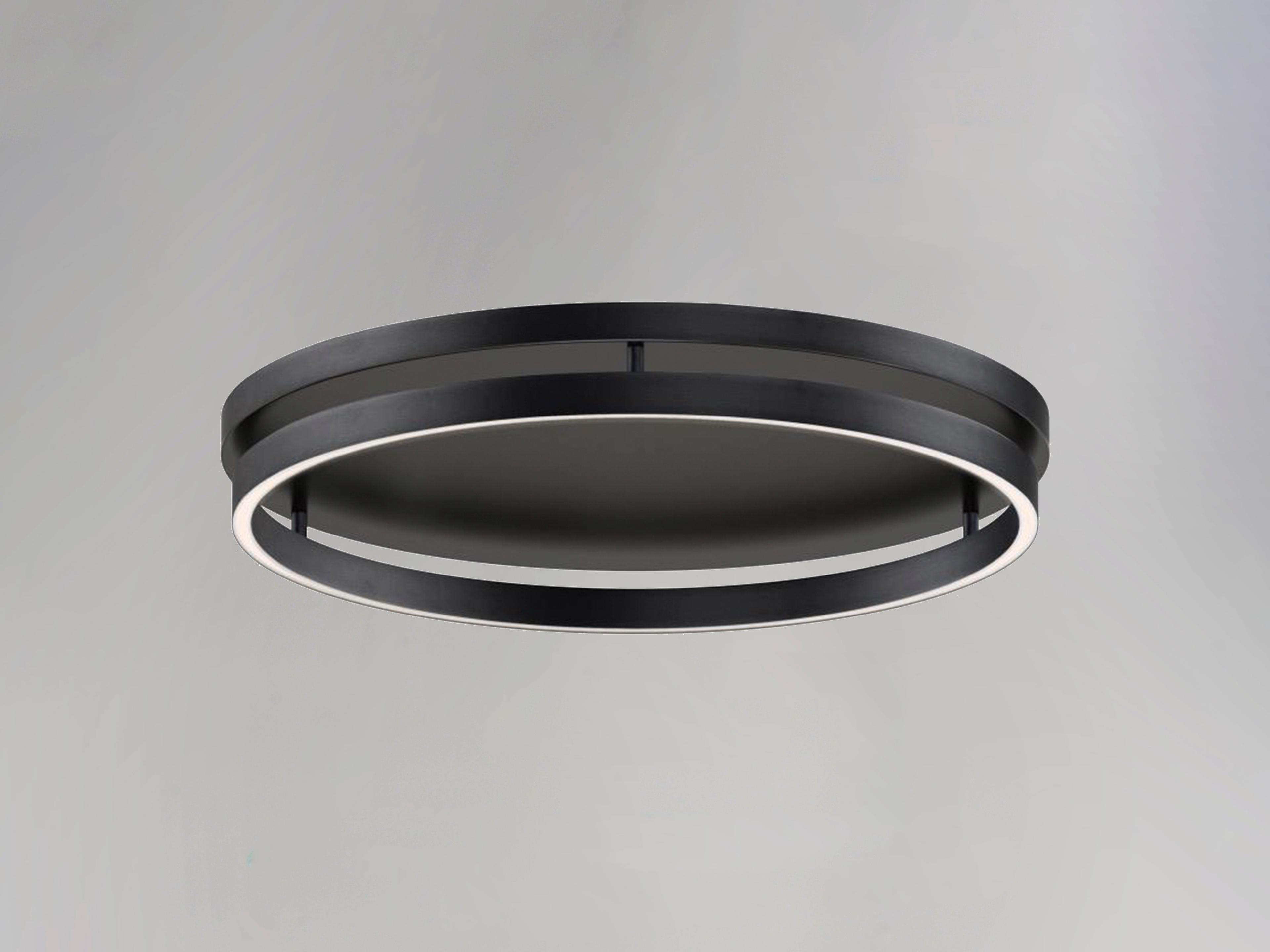 ET2 Groove 1-Light Black LED Round Flush Mount
