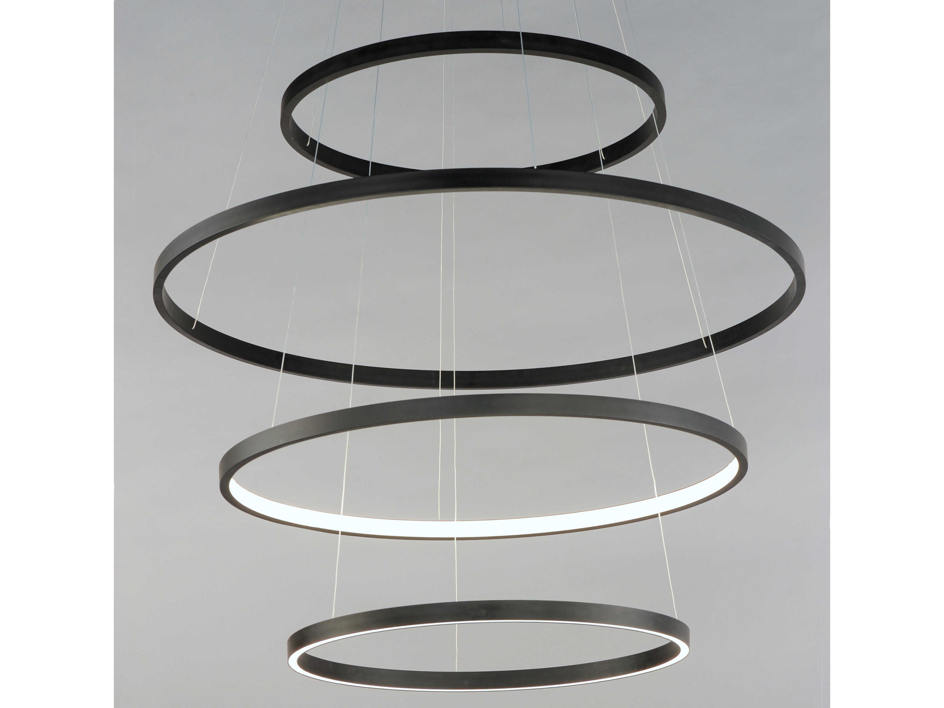 ET2 Groove 4-Light Black LED Round Tiered Pendant