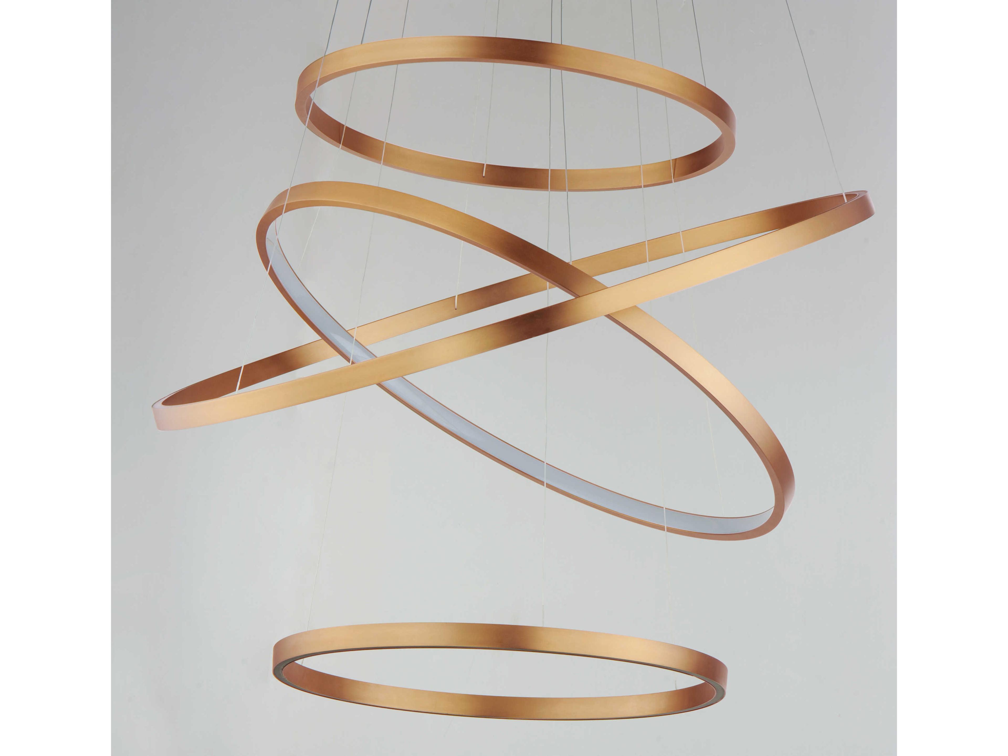 ET2 Groove 4-Light Gold LED Round Tiered Pendant