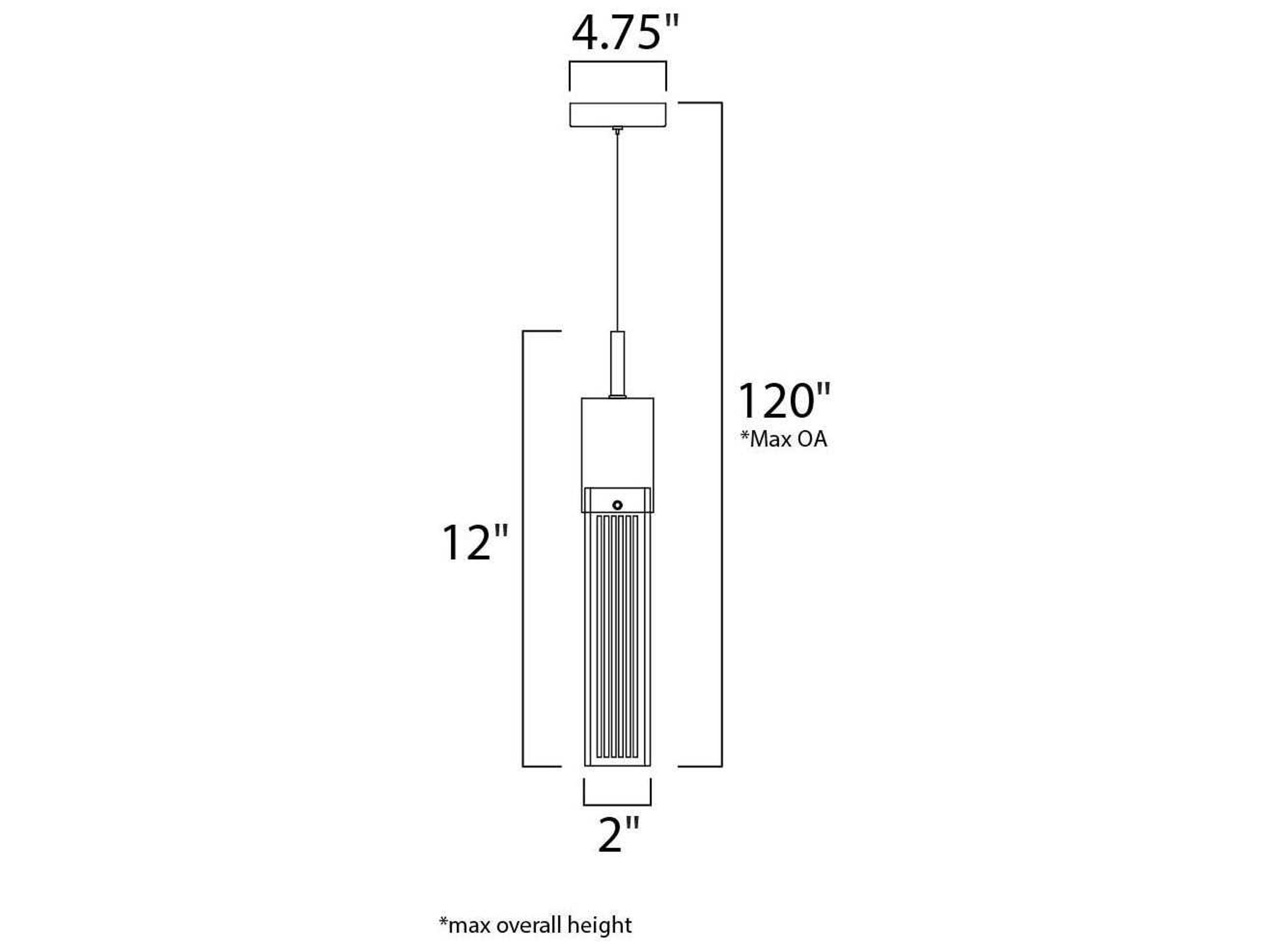 ET2 1-Light Bronze Glass LED Cylinder Mini Pendant