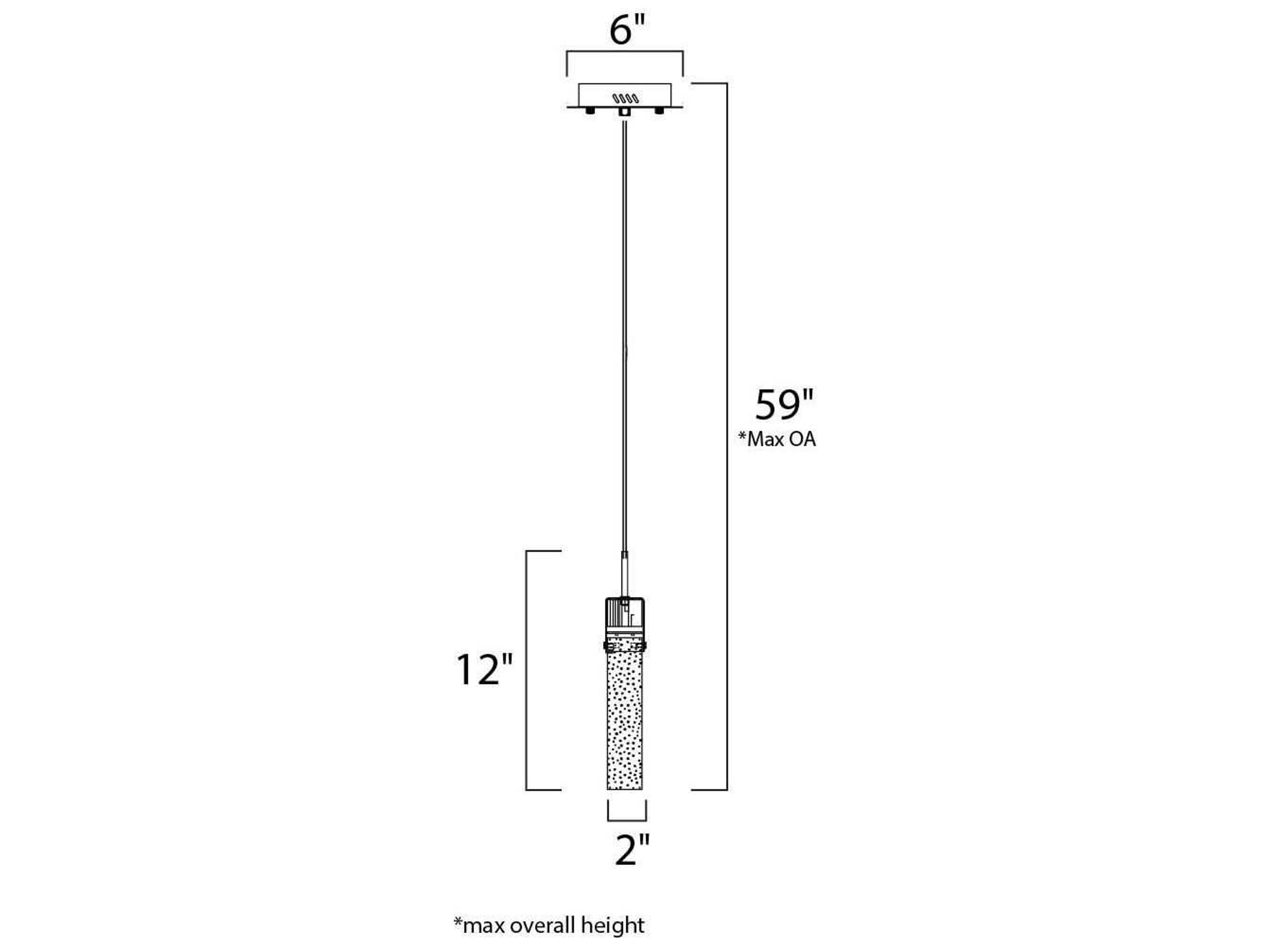 ET2 1-Light Polished Chrome Glass LED Cylinder Mini Pendant