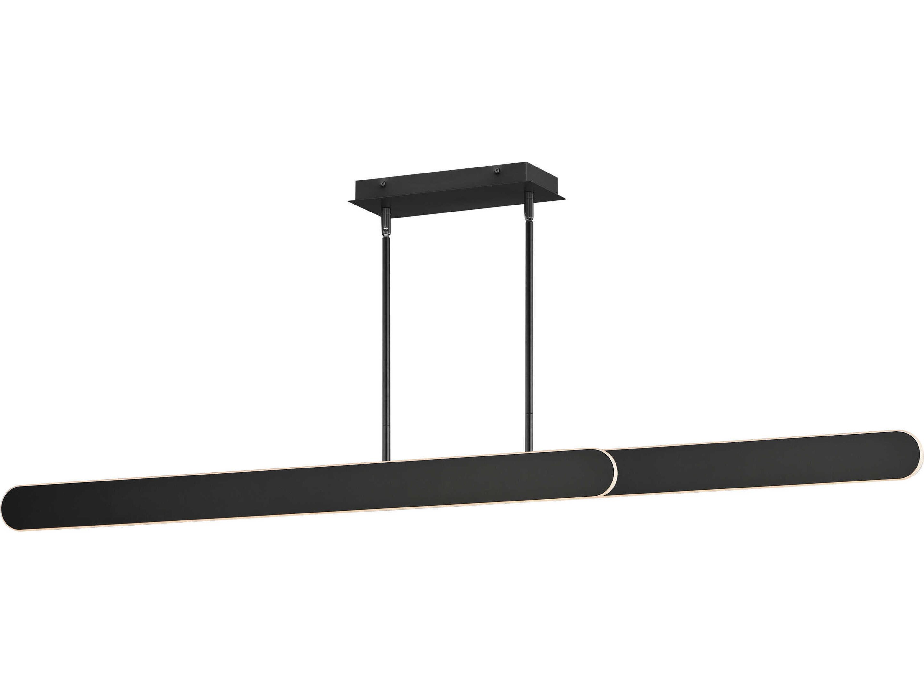 Belt 2-Light Black Linear Island Pendant