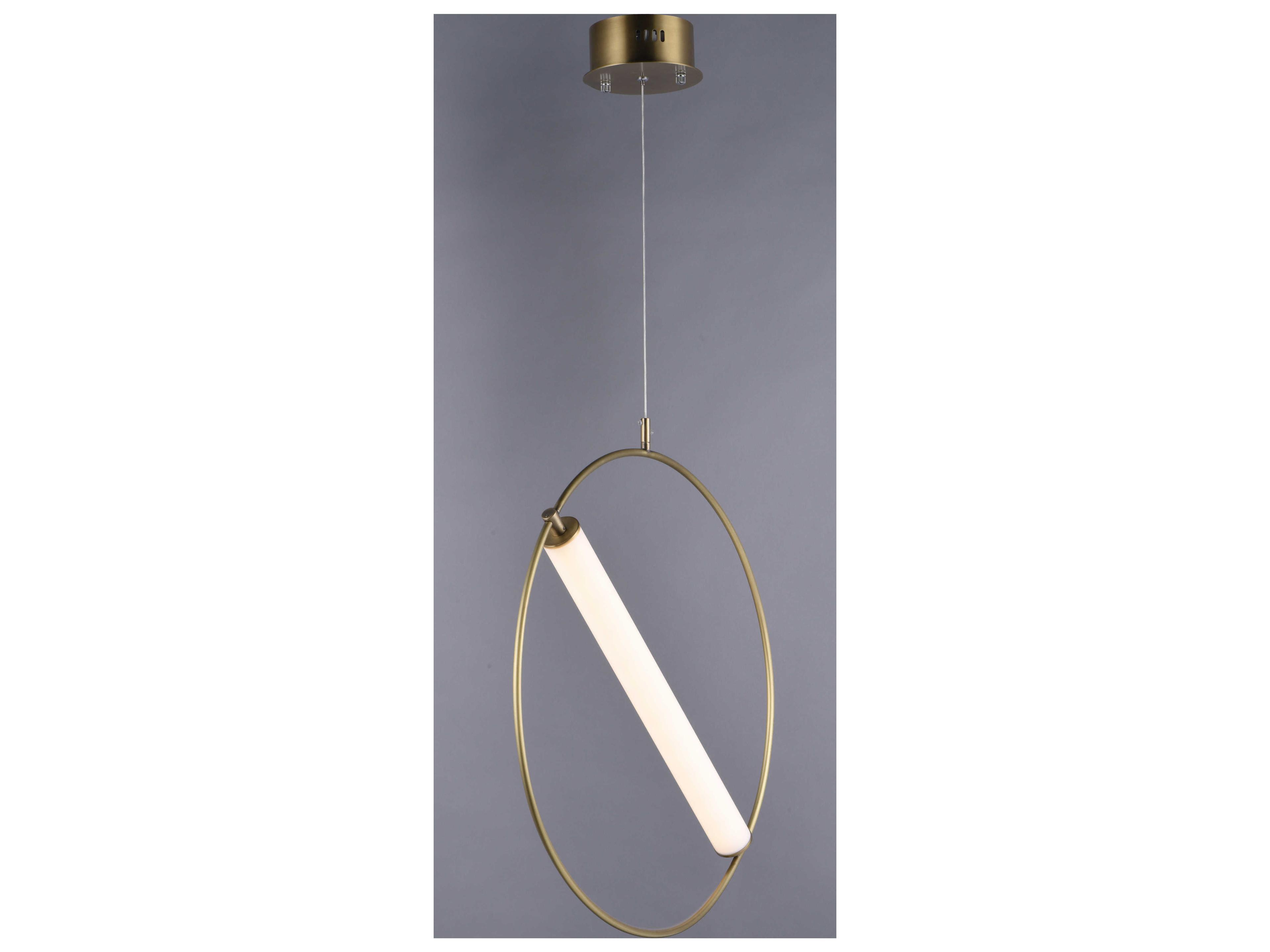 ET2 Flare 1-Light Black Soft Gold LED Cylinder Round Pendant