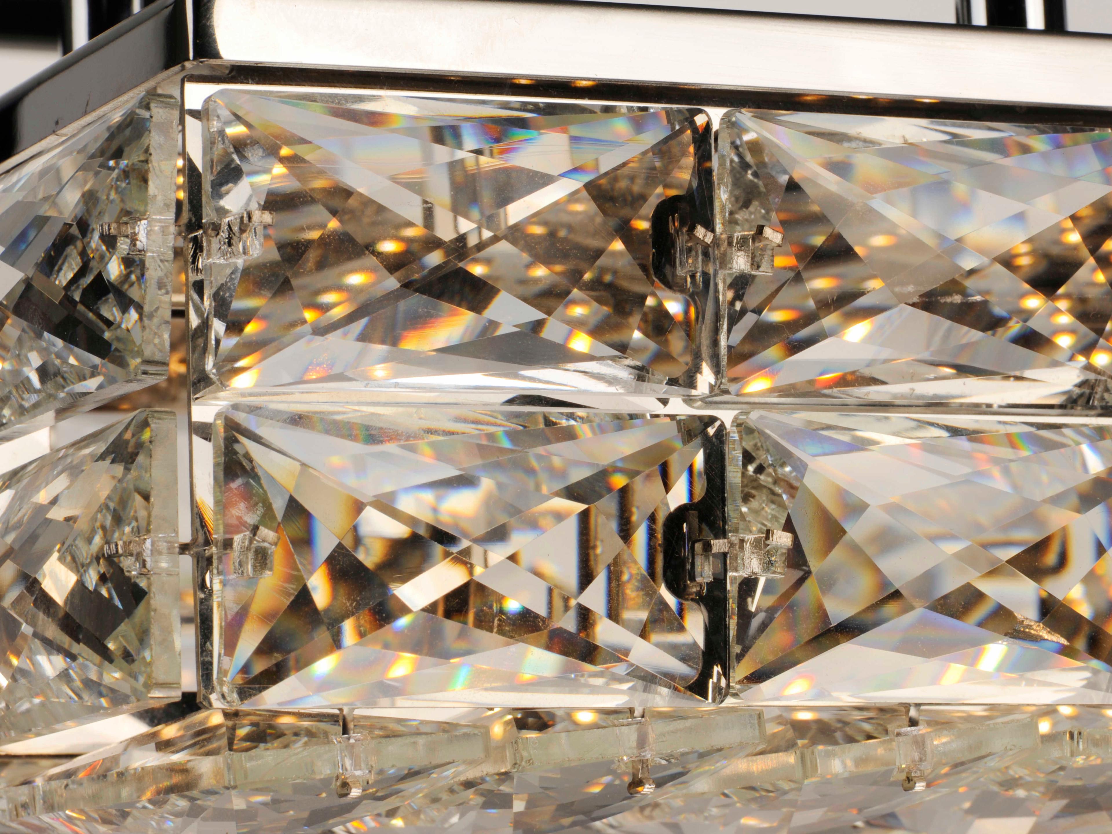 ET2 Zephyr 1-Light Black Crystal LED Geometric Flush Mount