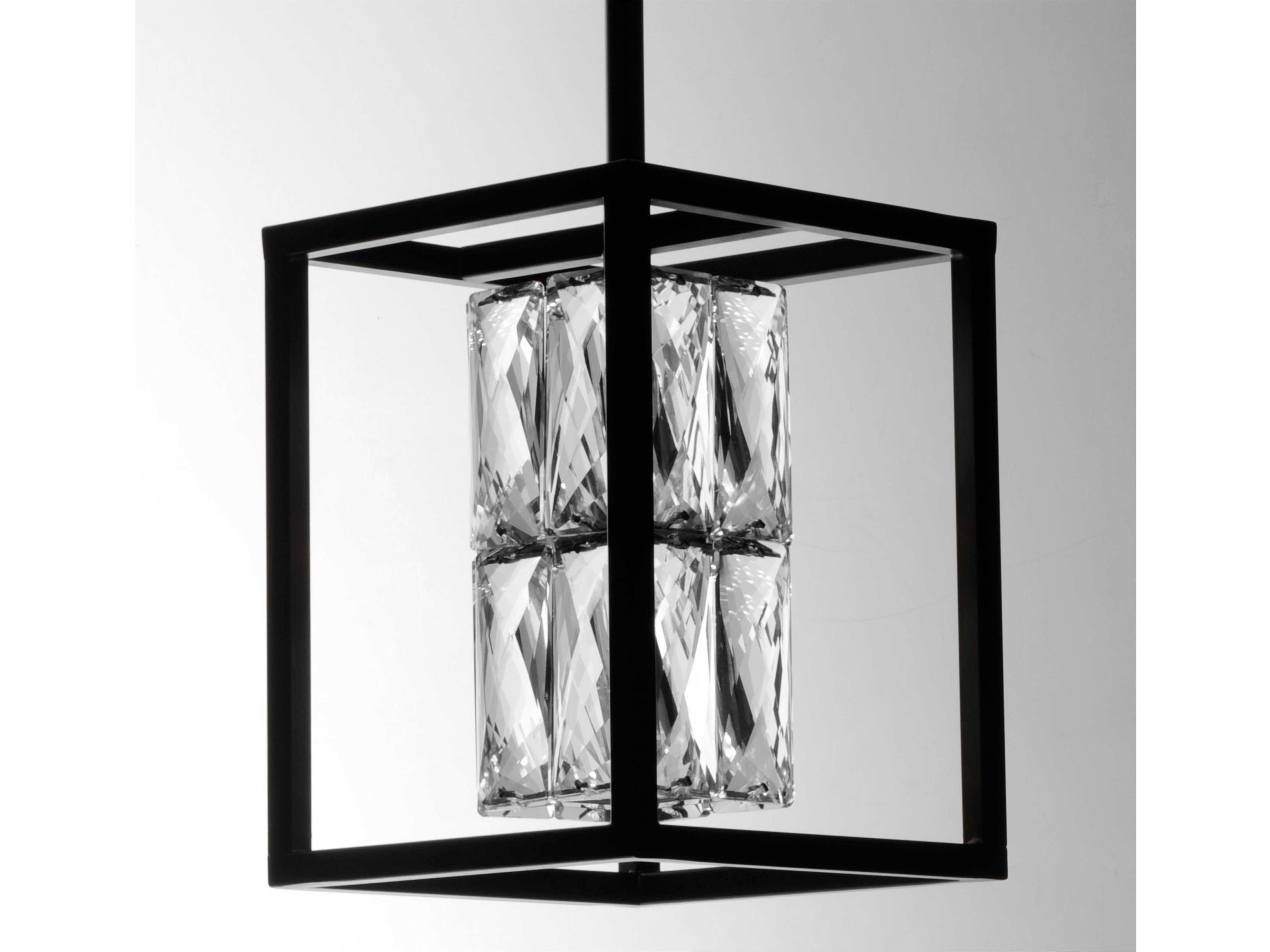 ET2 1-Light Black Crystal LED Geometric Mini Pendant