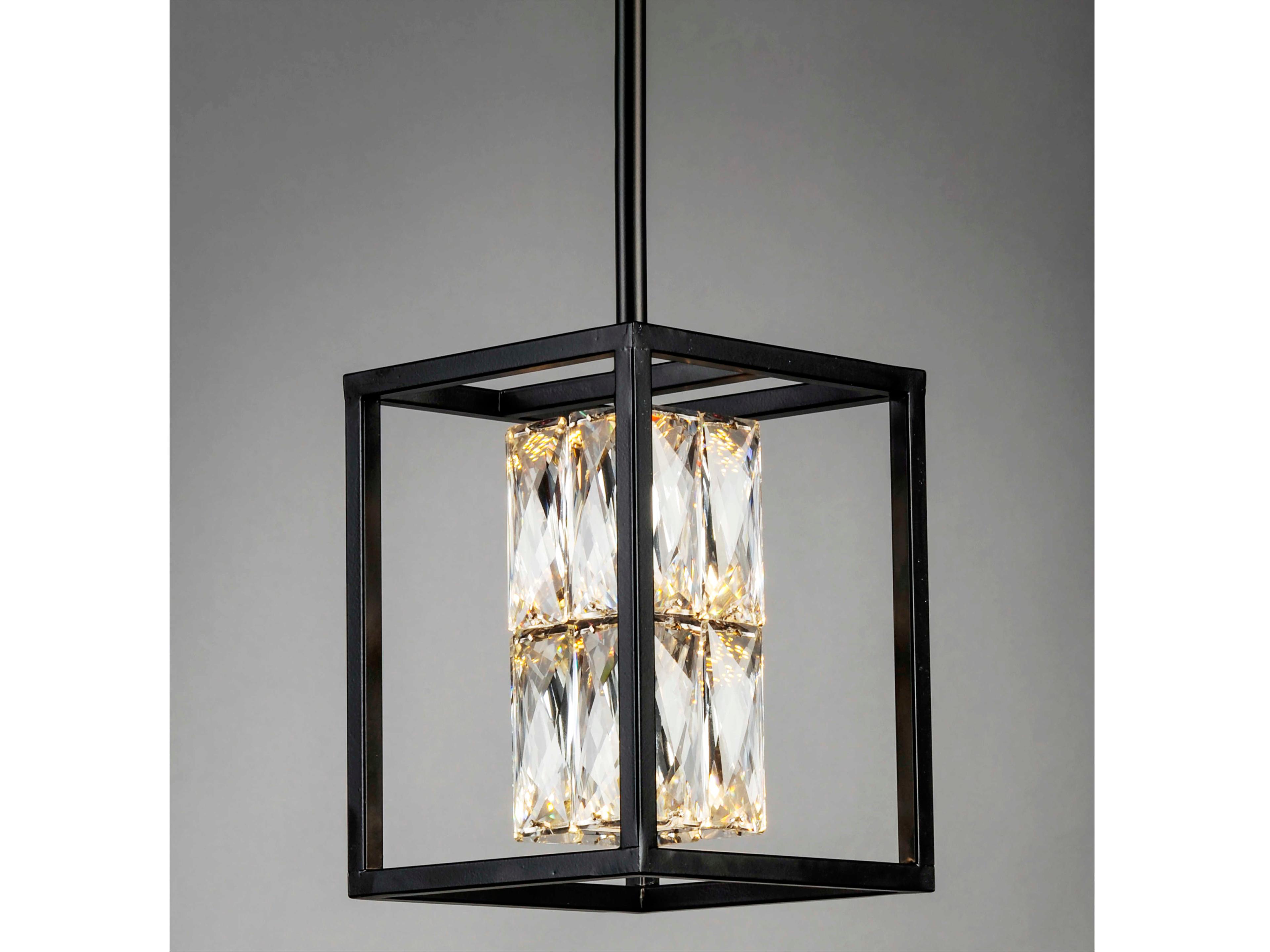 ET2 1-Light Black Crystal LED Geometric Mini Pendant