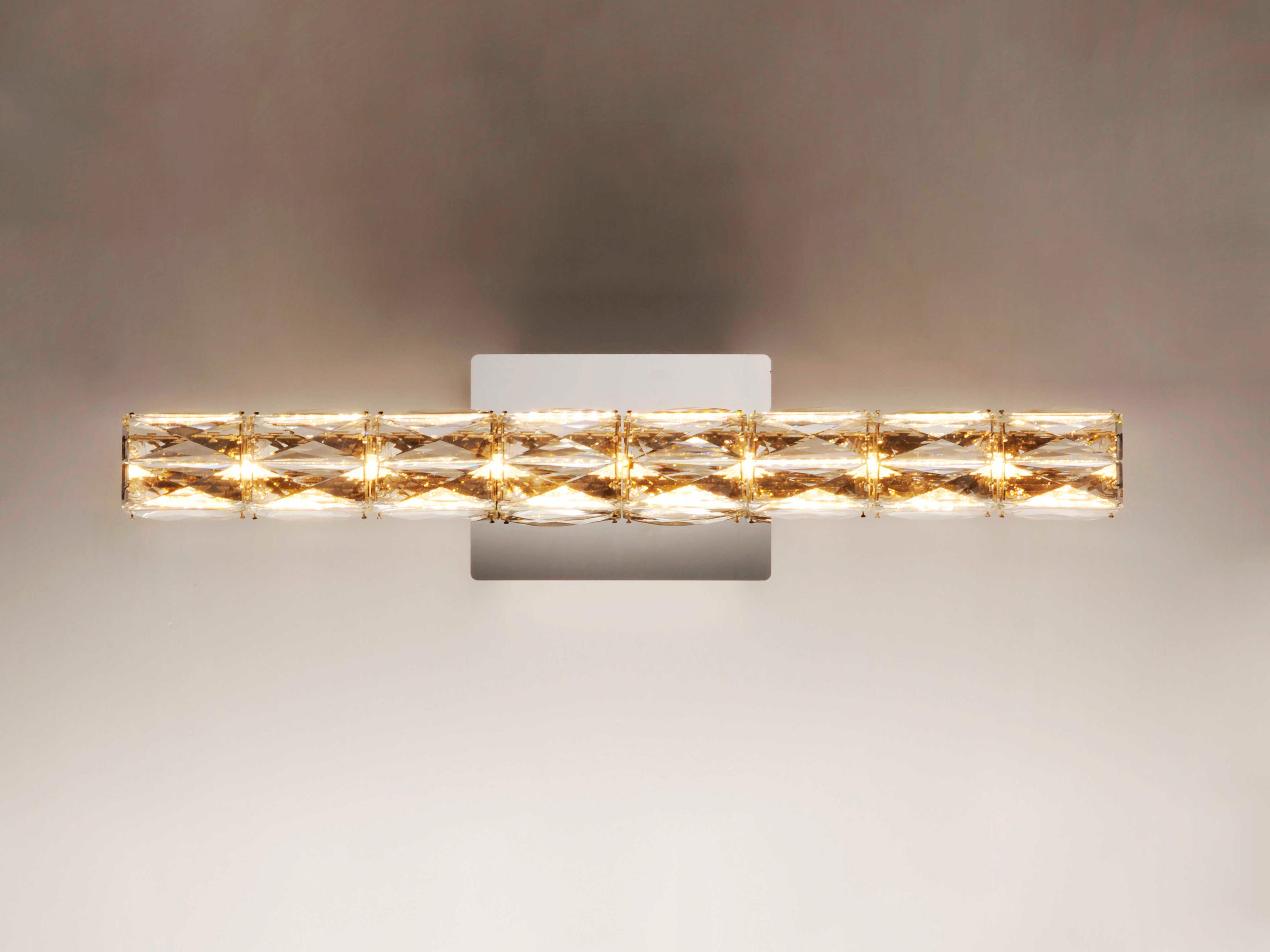 ET2 Zephyr 1-Light Polished Chrome Crystal LED Vanity Light