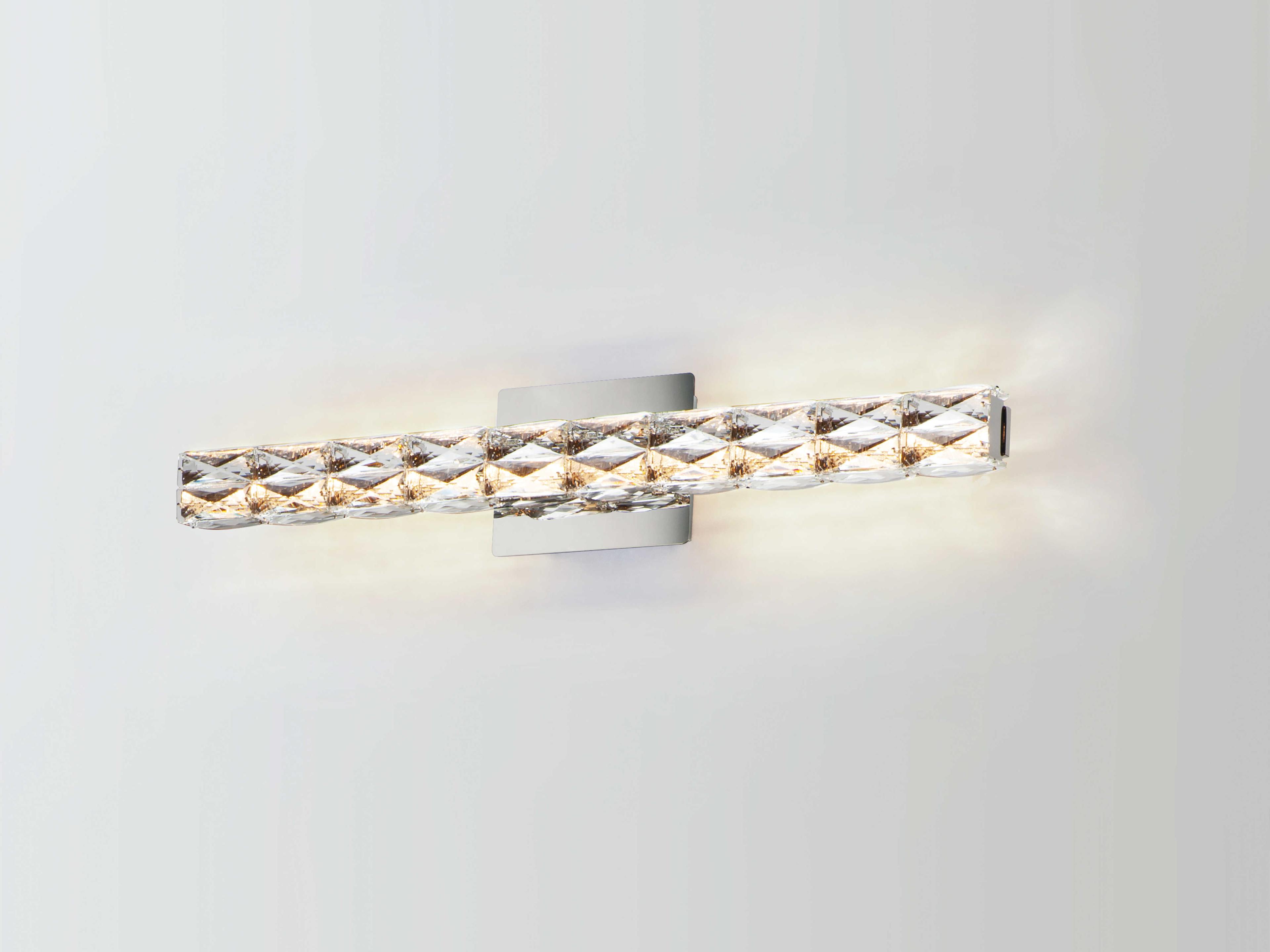 ET2 Zephyr 1-Light Polished Chrome Crystal LED Vanity Light