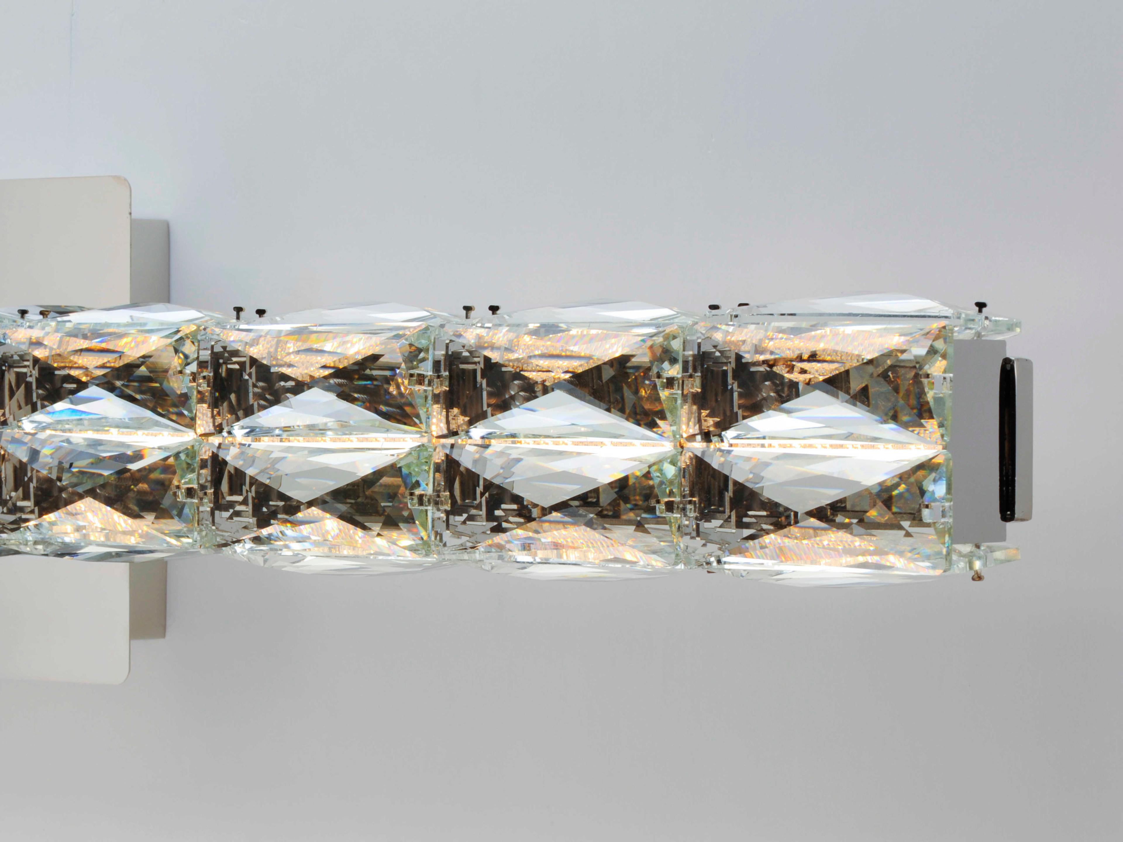 ET2 Zephyr 1-Light Polished Chrome Crystal LED Vanity Light