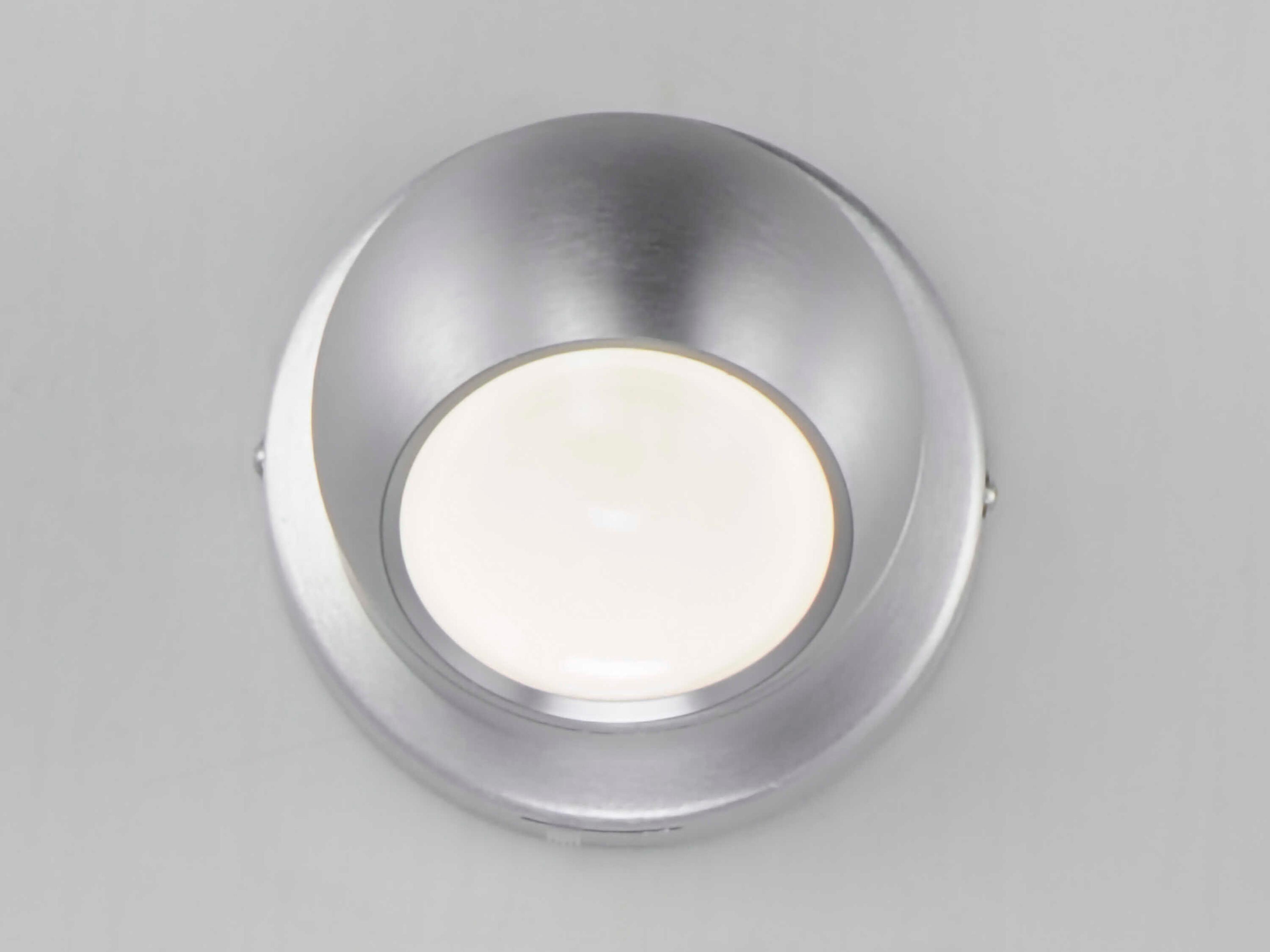 ET2 1-Light Brushed Aluminum Silver LED Round Flush Mount