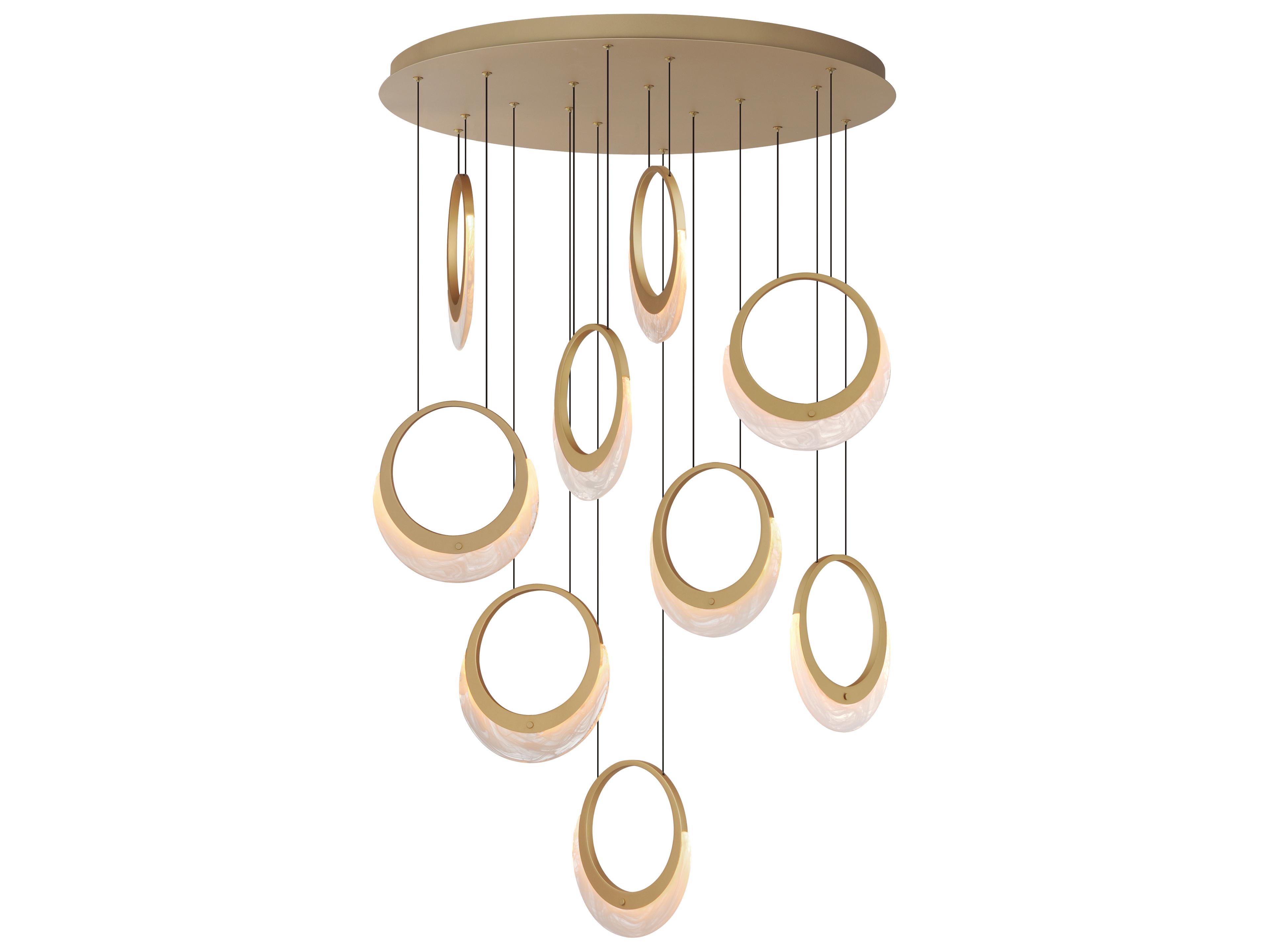 Lyra 9-Light Gold Round Pendant