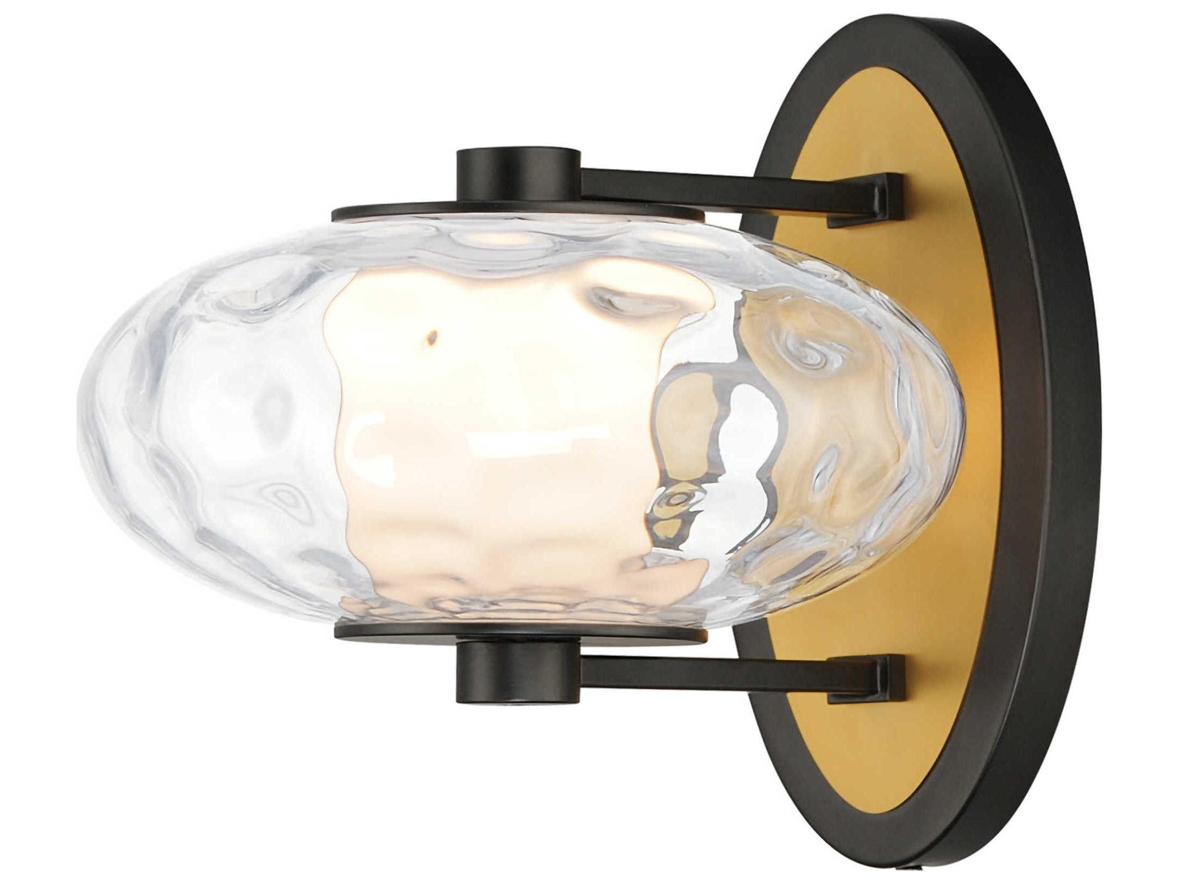 1-Light Black Natural Aged Brass Wall Sconce