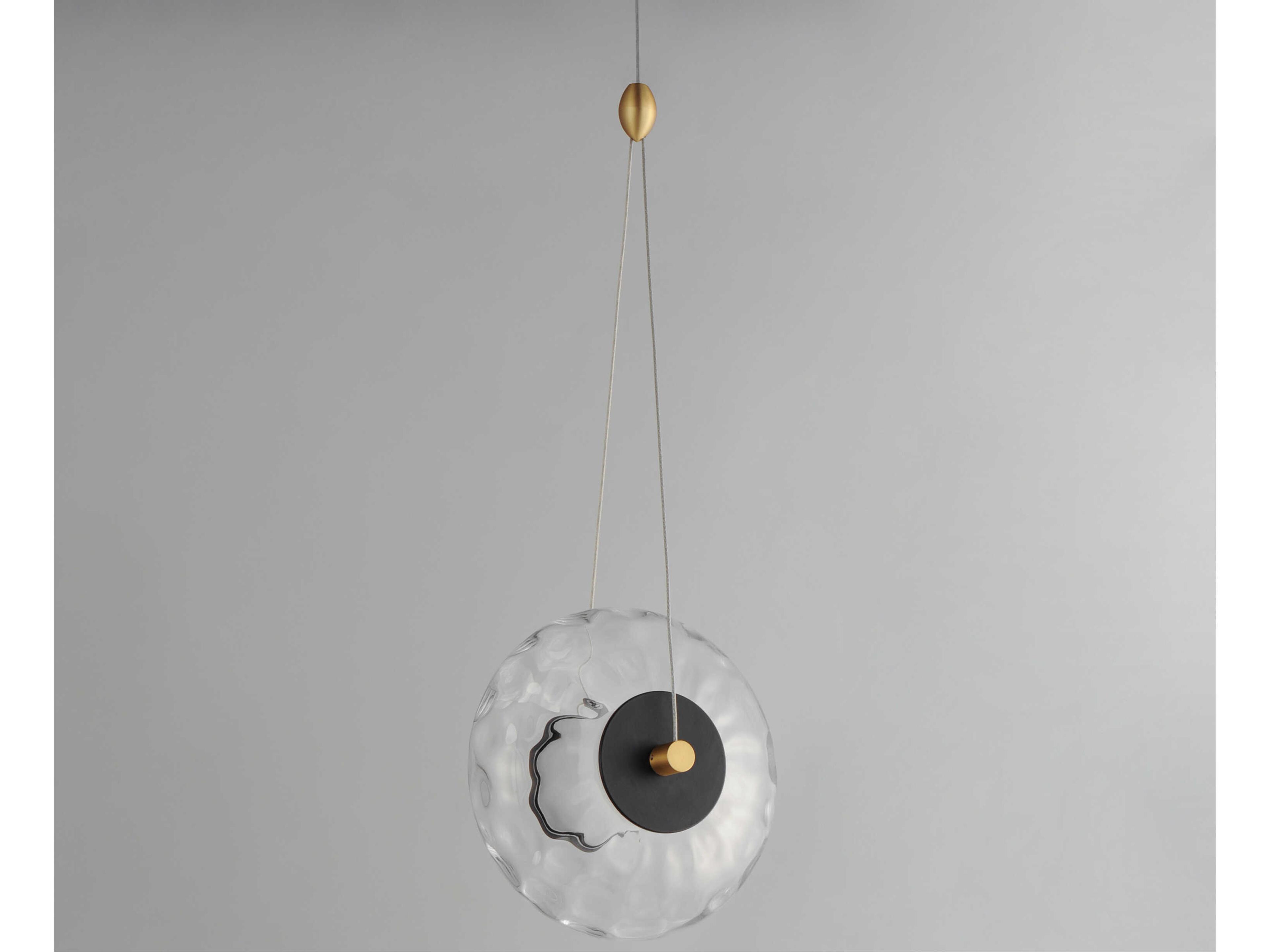 ET2 1-Light Black Natural Aged Brass Round Mini Pendant