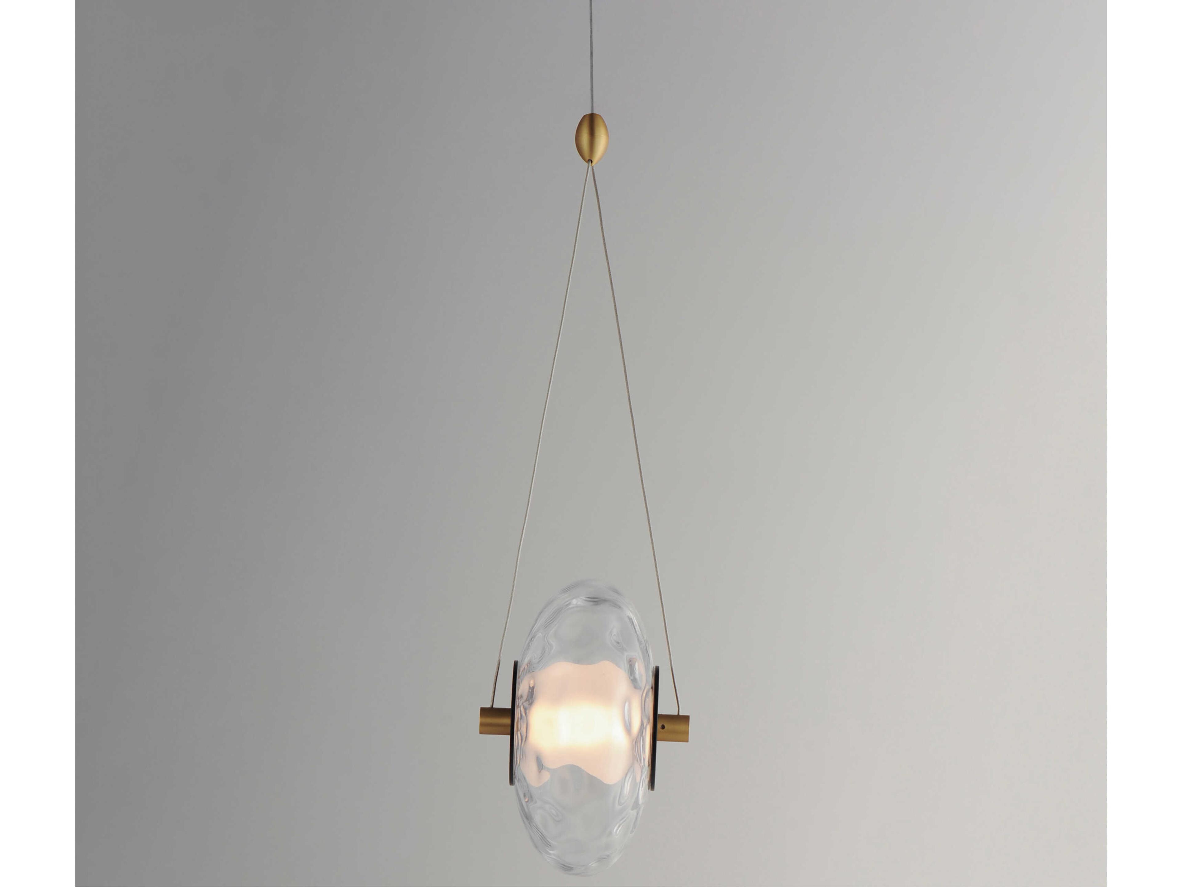 ET2 1-Light Black Natural Aged Brass Round Mini Pendant