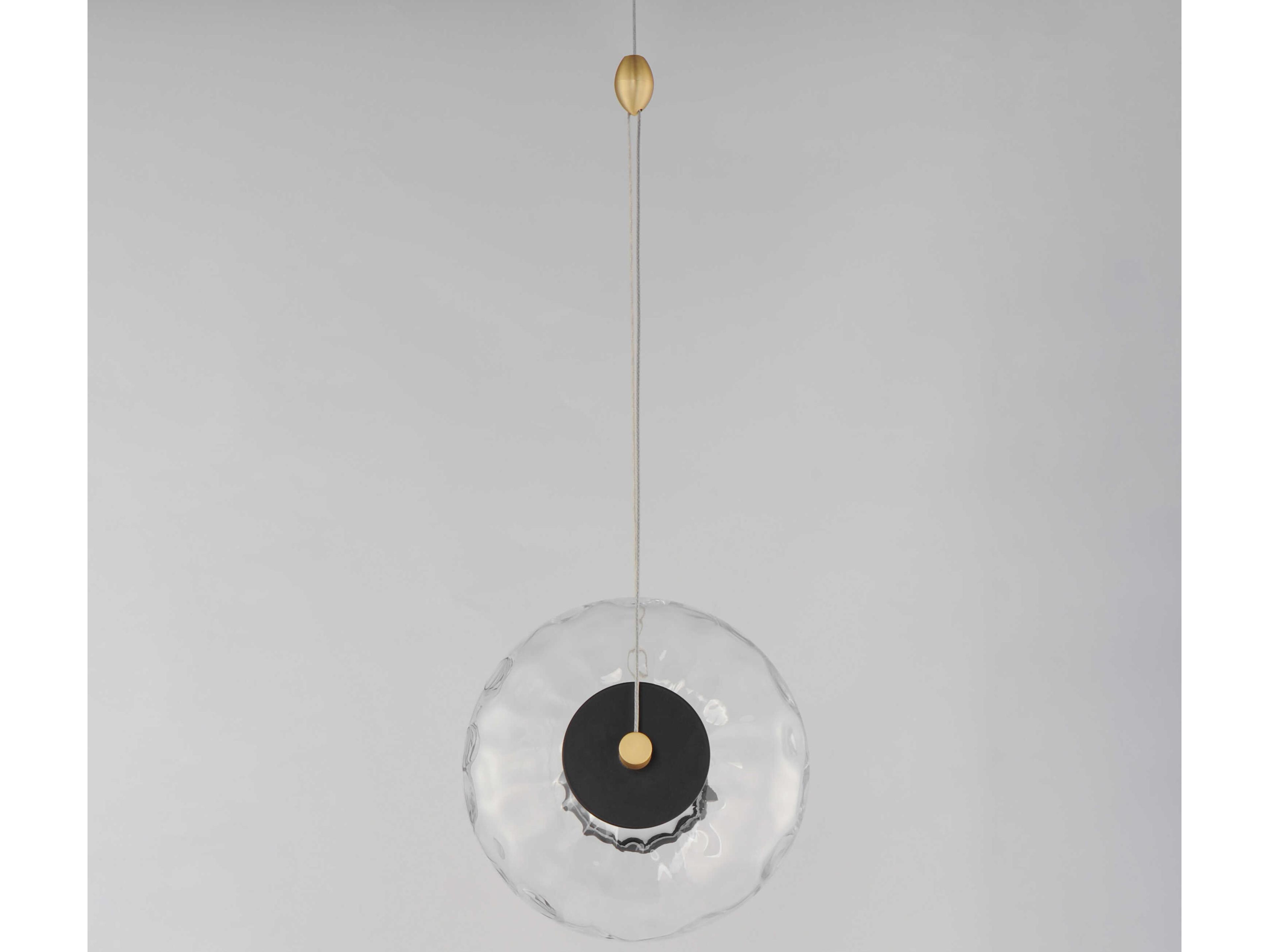 ET2 1-Light Black Natural Aged Brass Round Mini Pendant