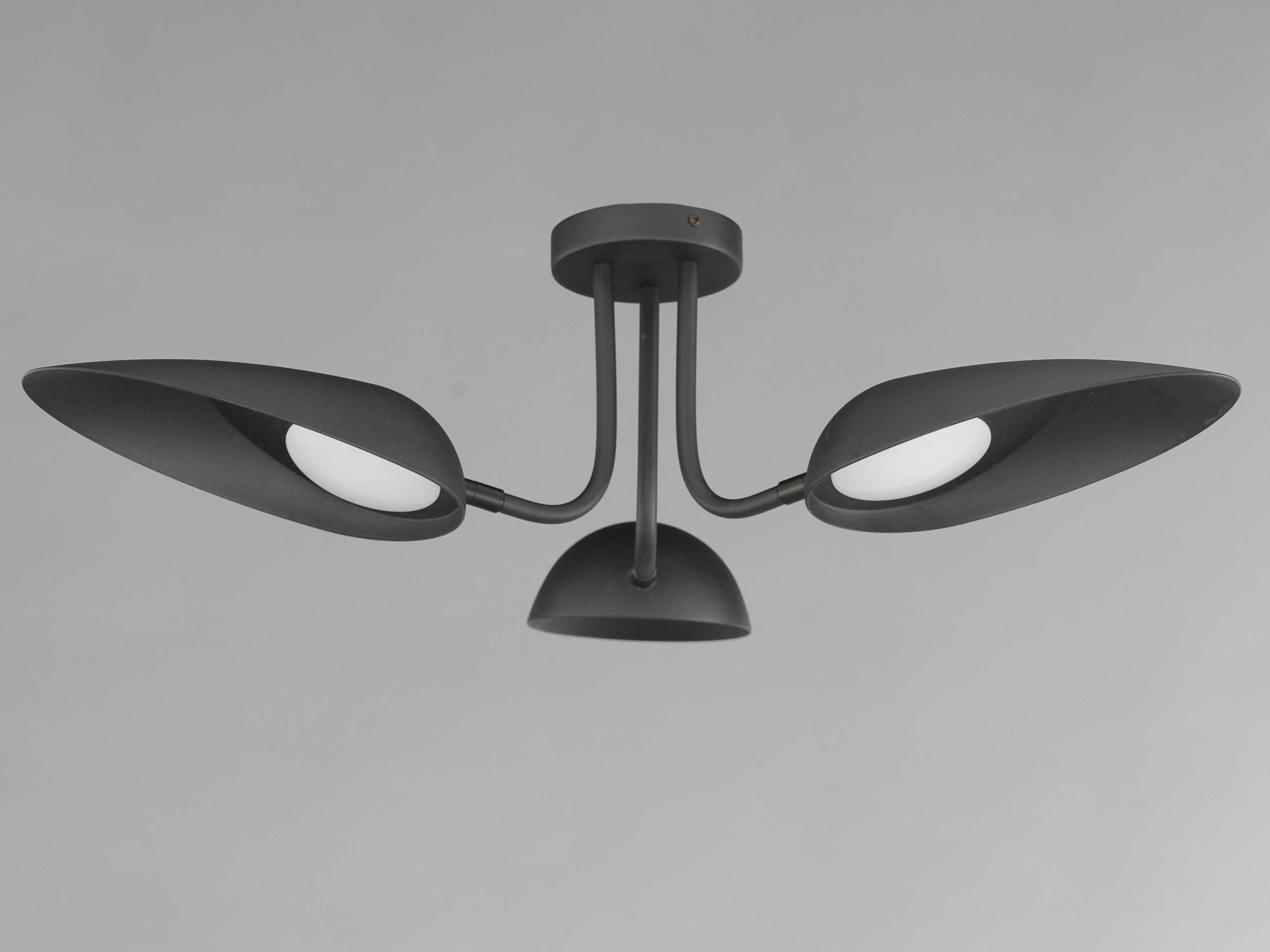 ET2 Marsh 3-Light Black Dome Semi Flush Mount