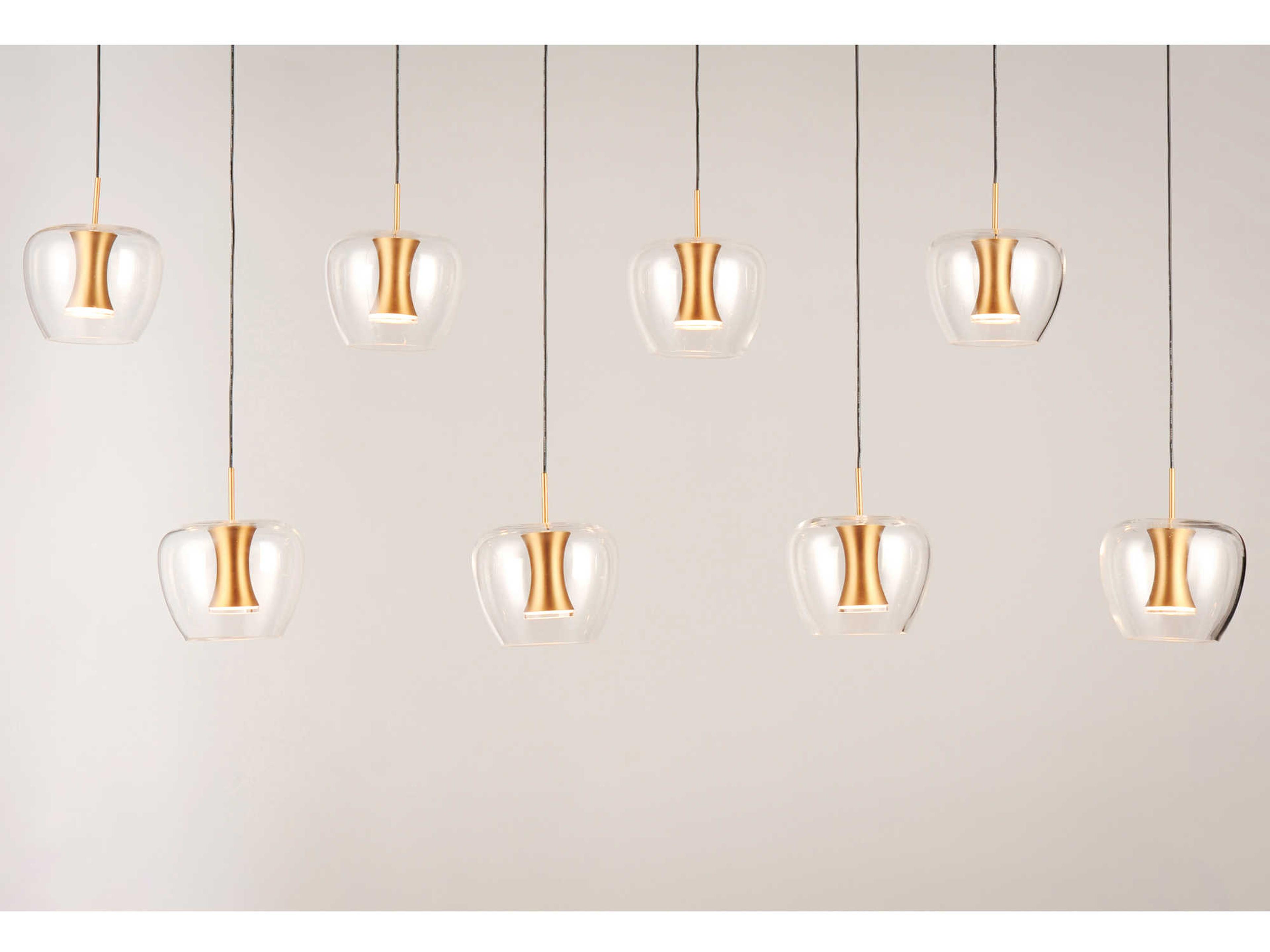 ET2 Newton 8-Light Black Gold Glass LED Island Pendant