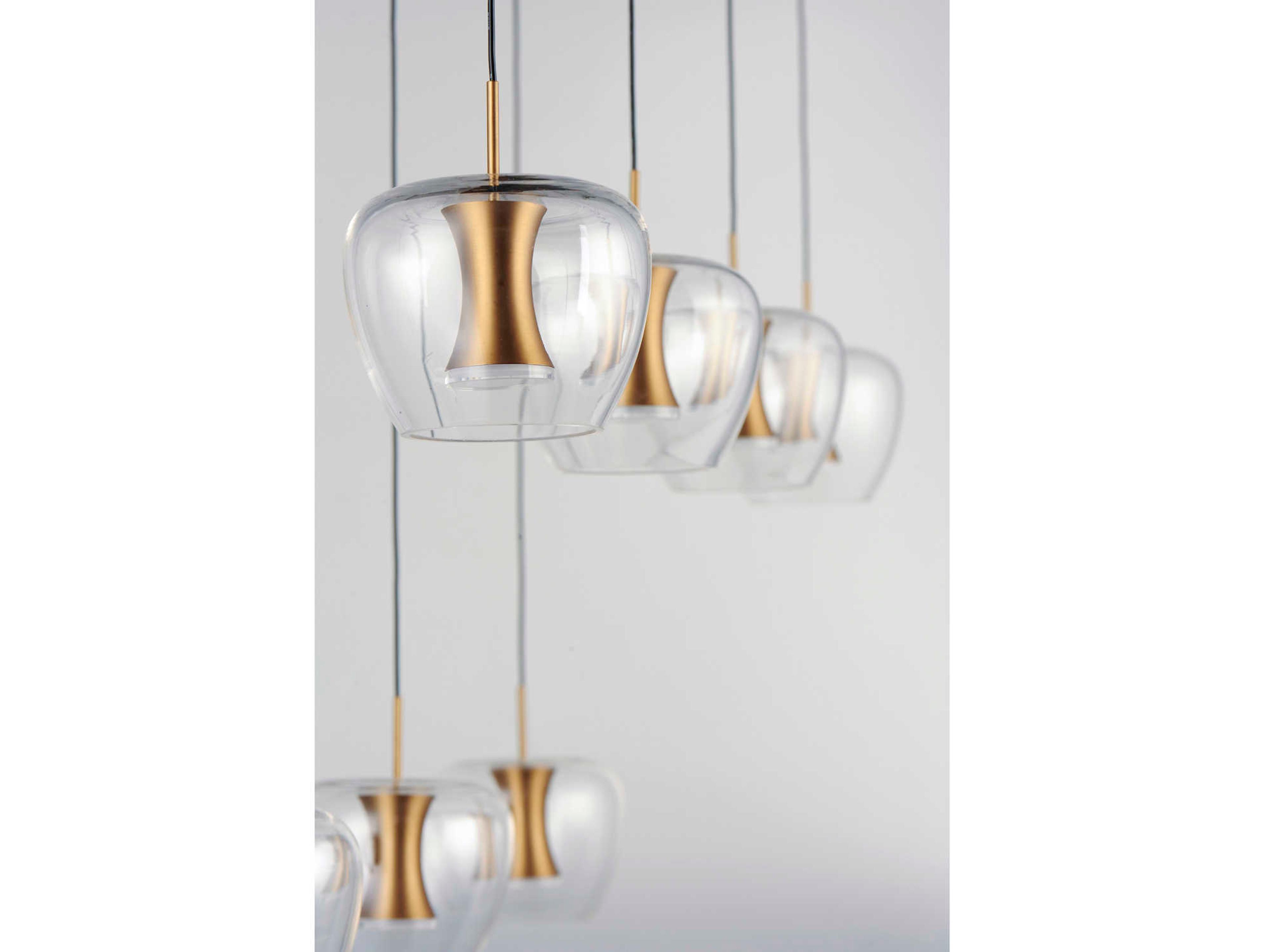 ET2 Newton 8-Light Black Gold Glass LED Island Pendant