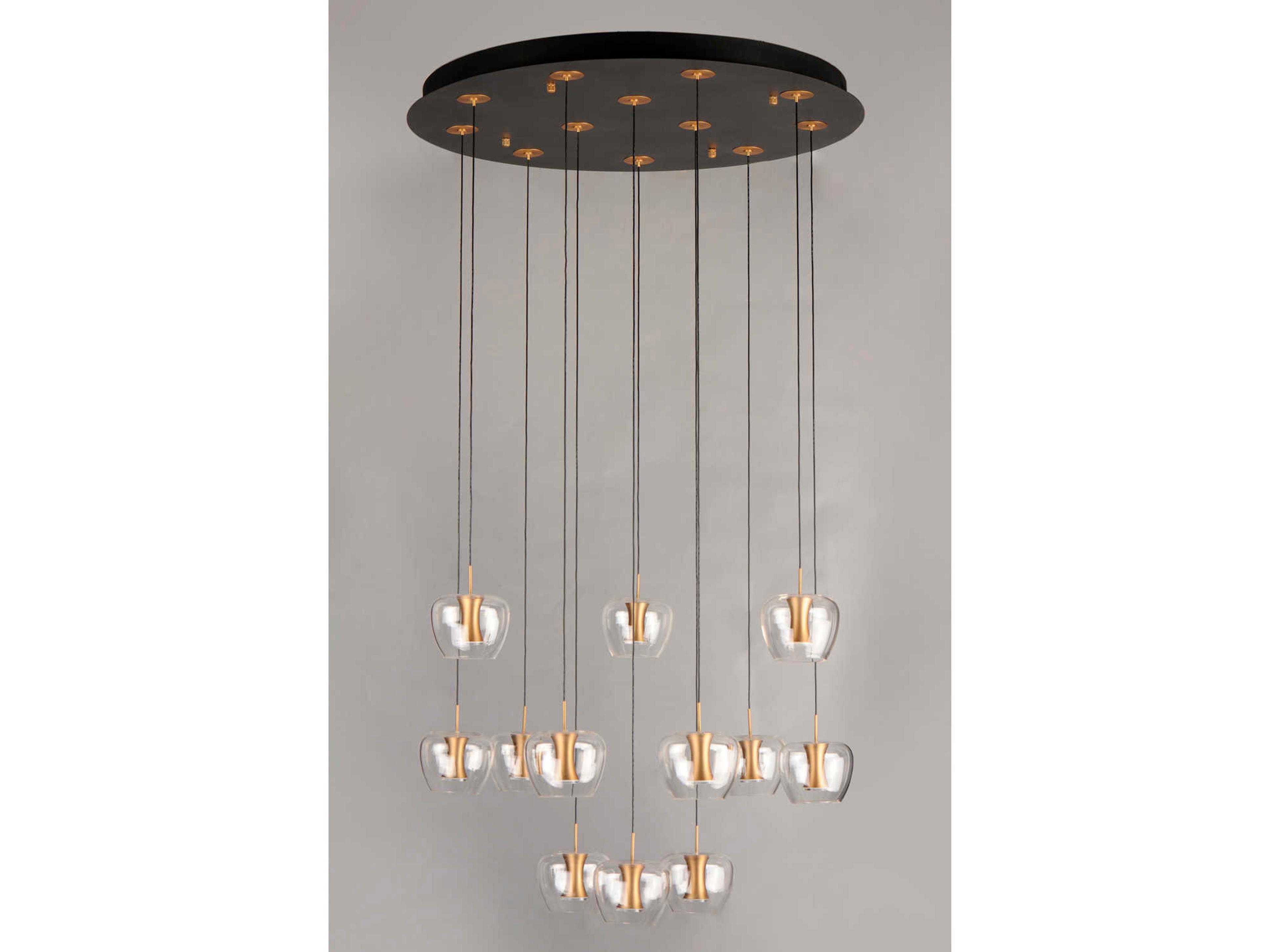 ET2 Newton 12-Light Black Gold Glass LED Pendant