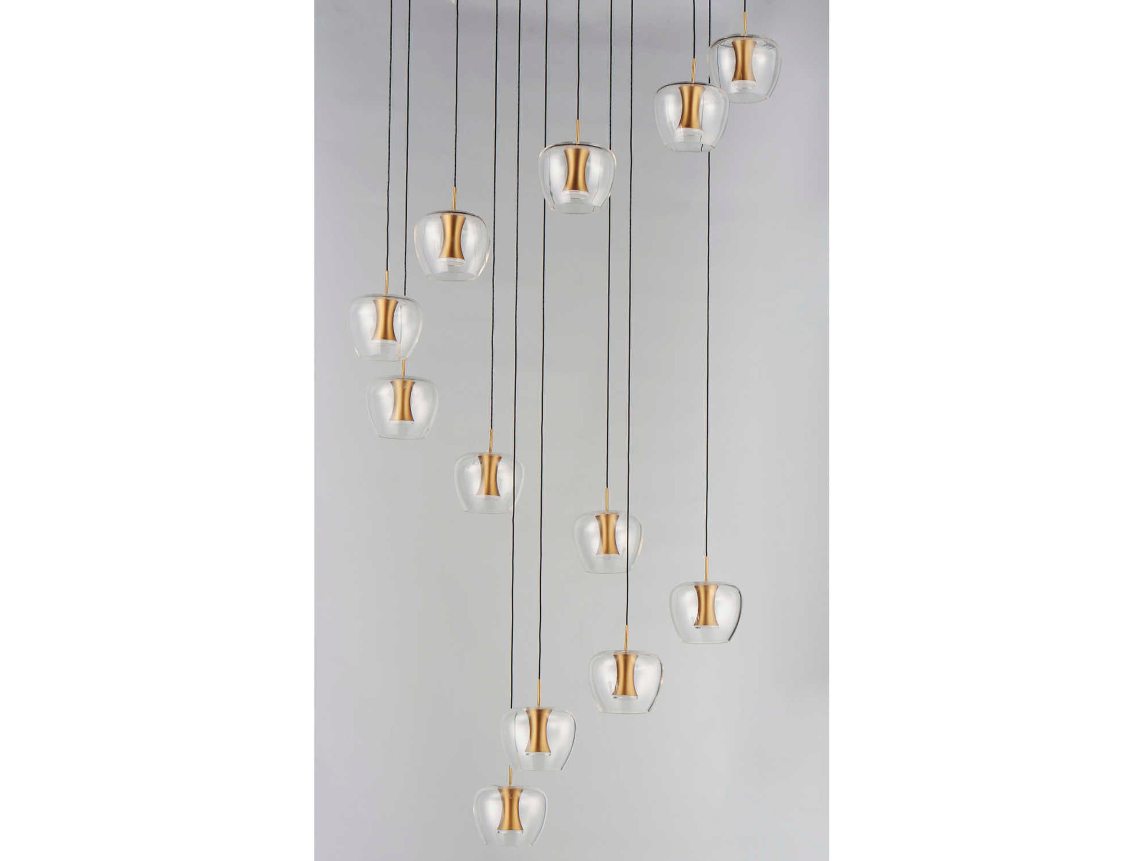 ET2 Newton 25-Light Black Gold Glass LED Pendant