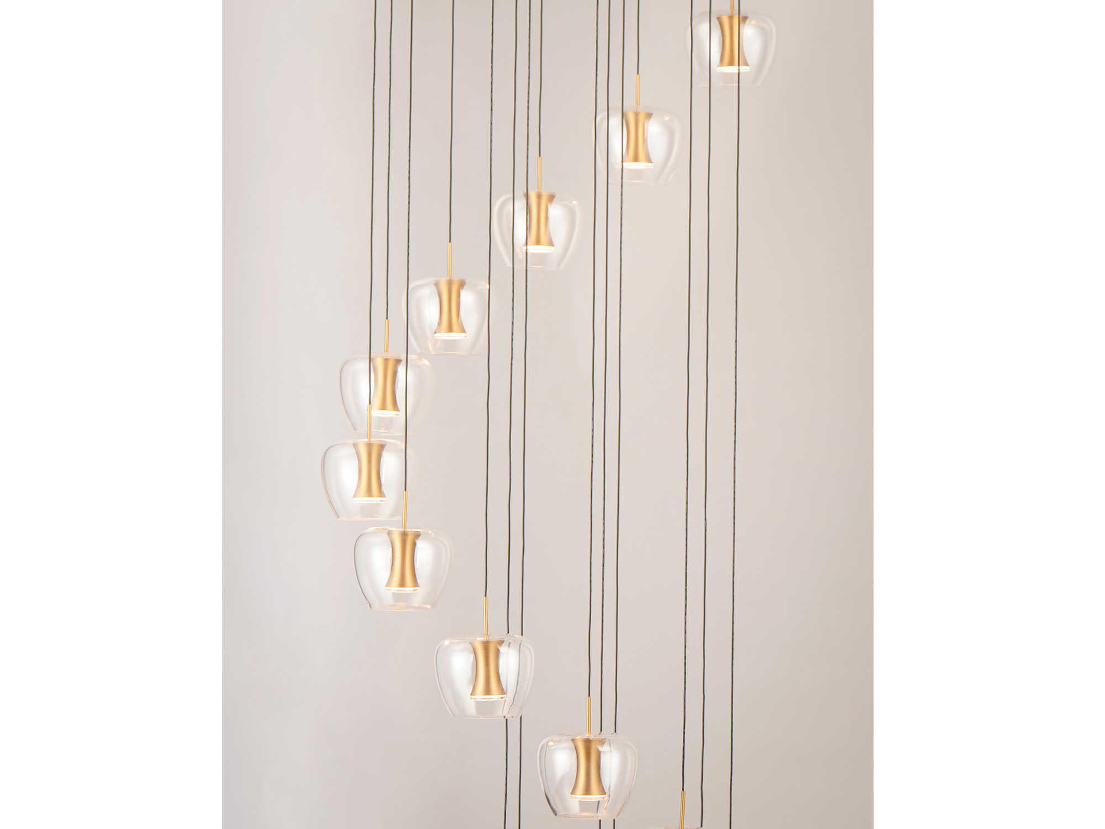 ET2 Newton 25-Light Black Gold Glass LED Pendant