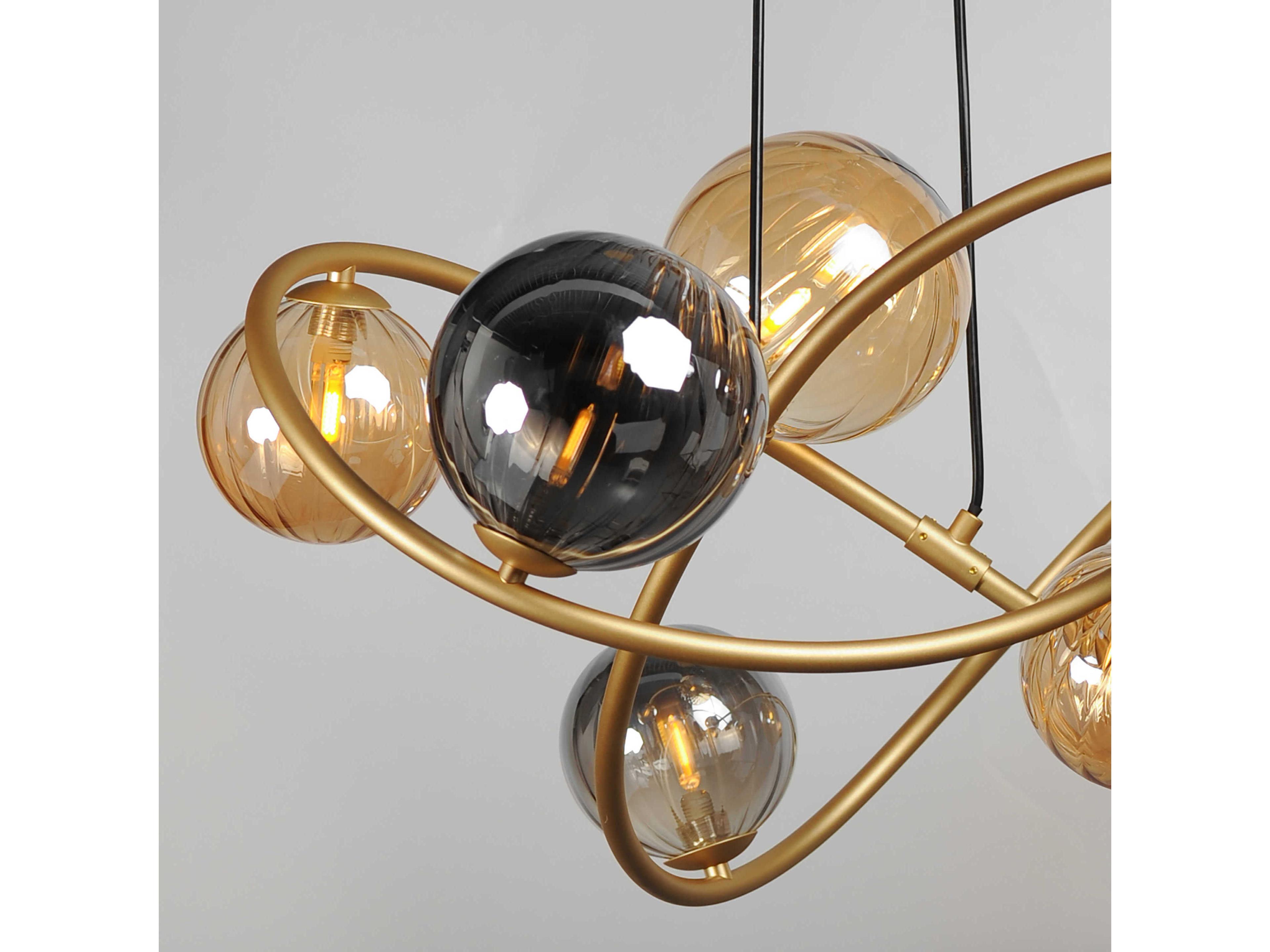 ET2 Planetary 8-Light Gold Globe Chandelier