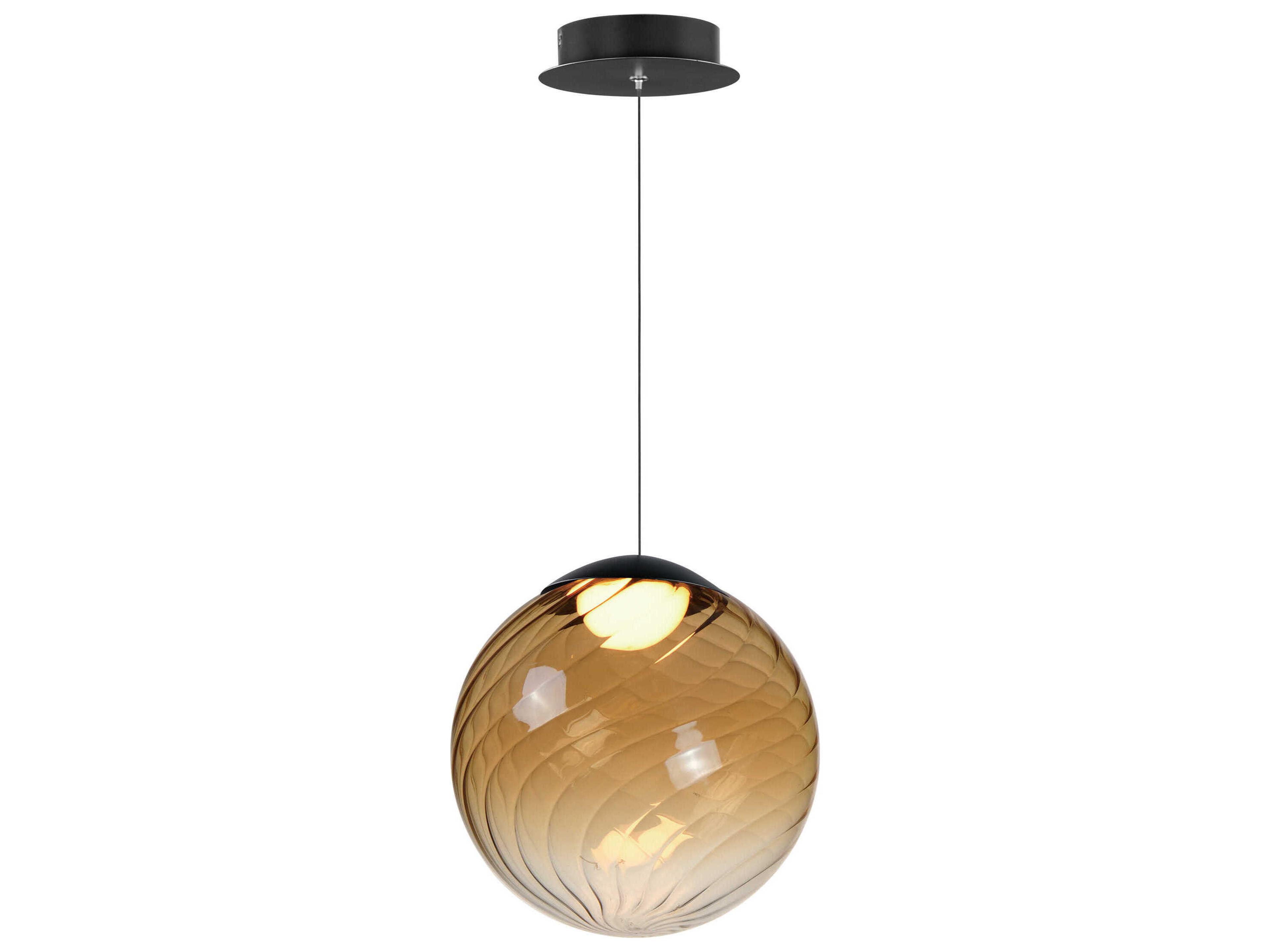 1-Light Black Gold Globe Mini Pendant