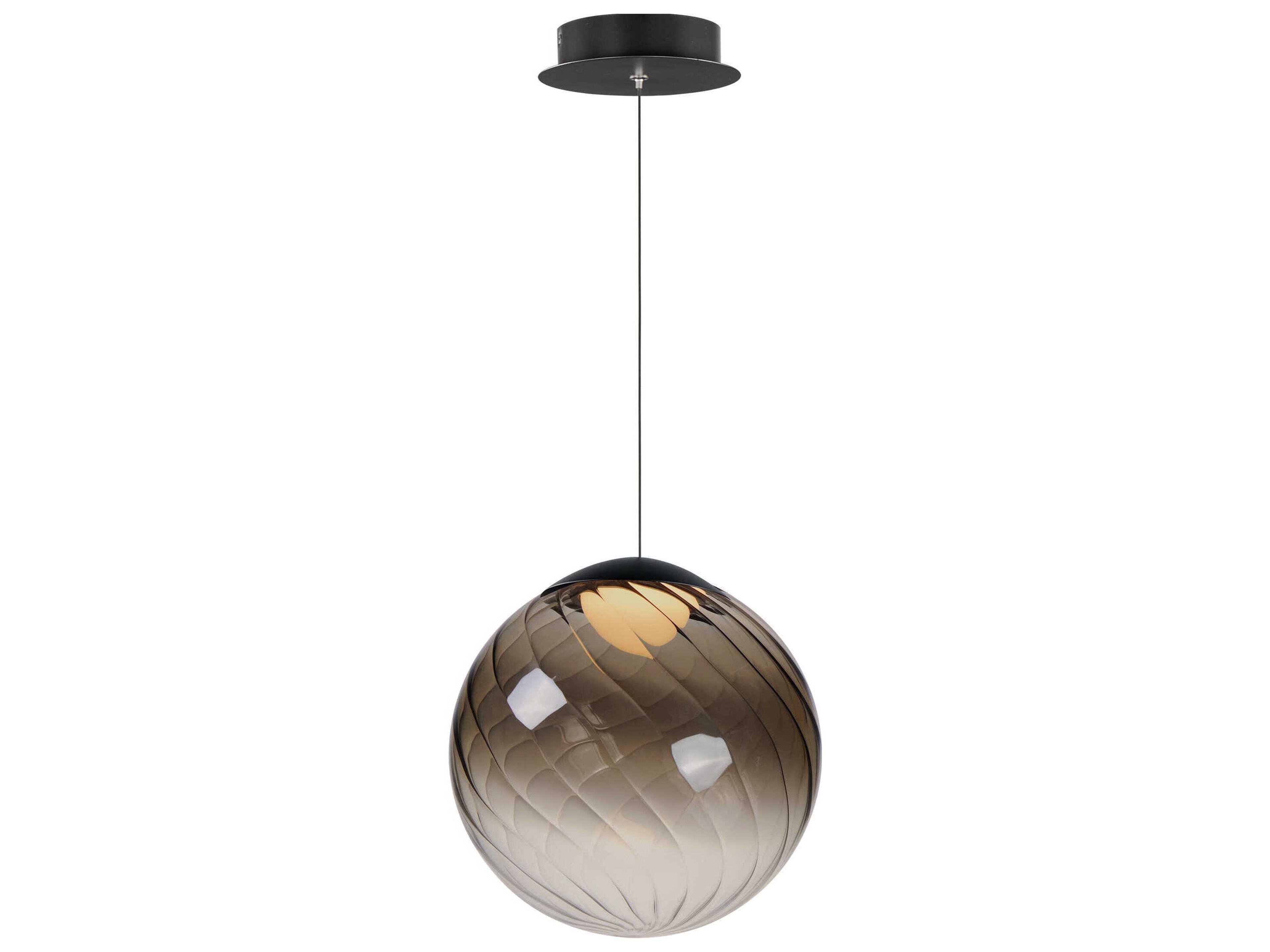 1-Light Black Globe Mini Pendant