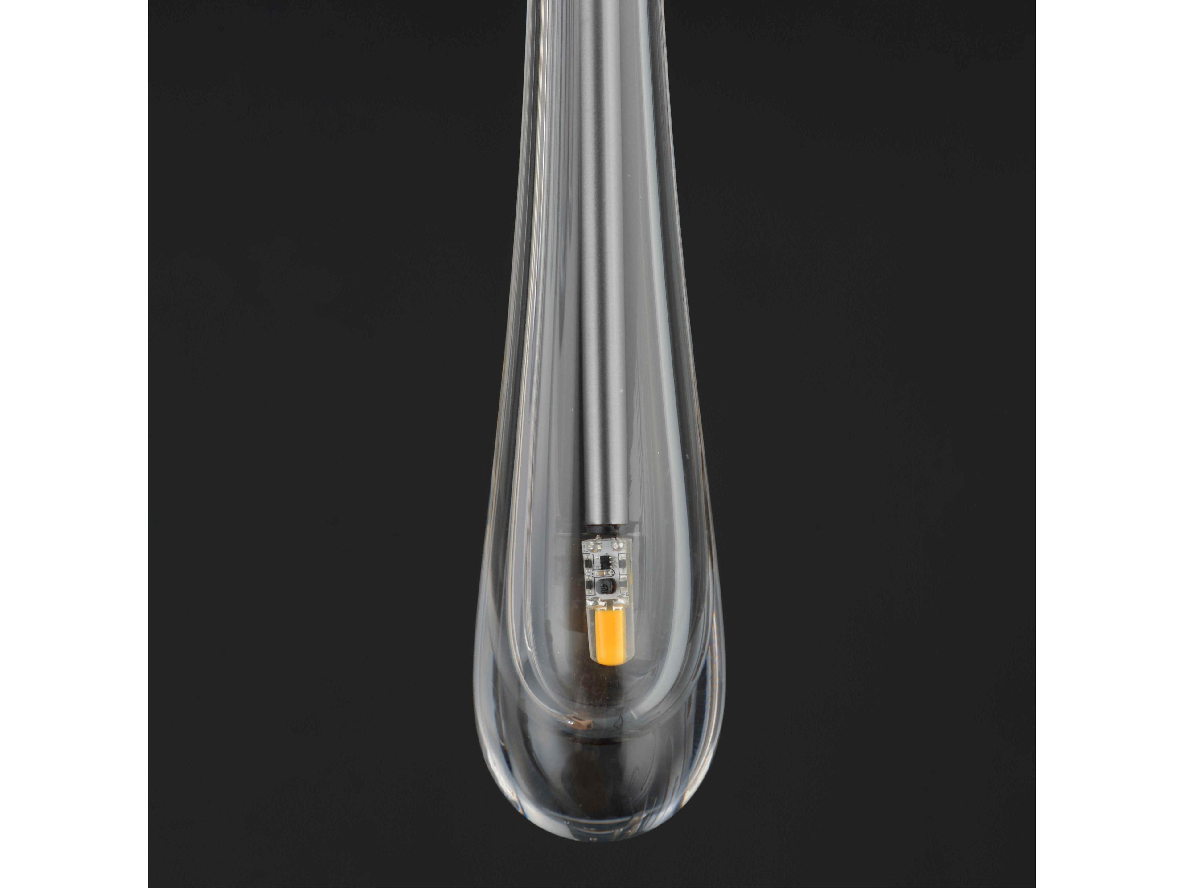 ET2 1-Light Satin Nickel Crystal Glass Mini Pendant