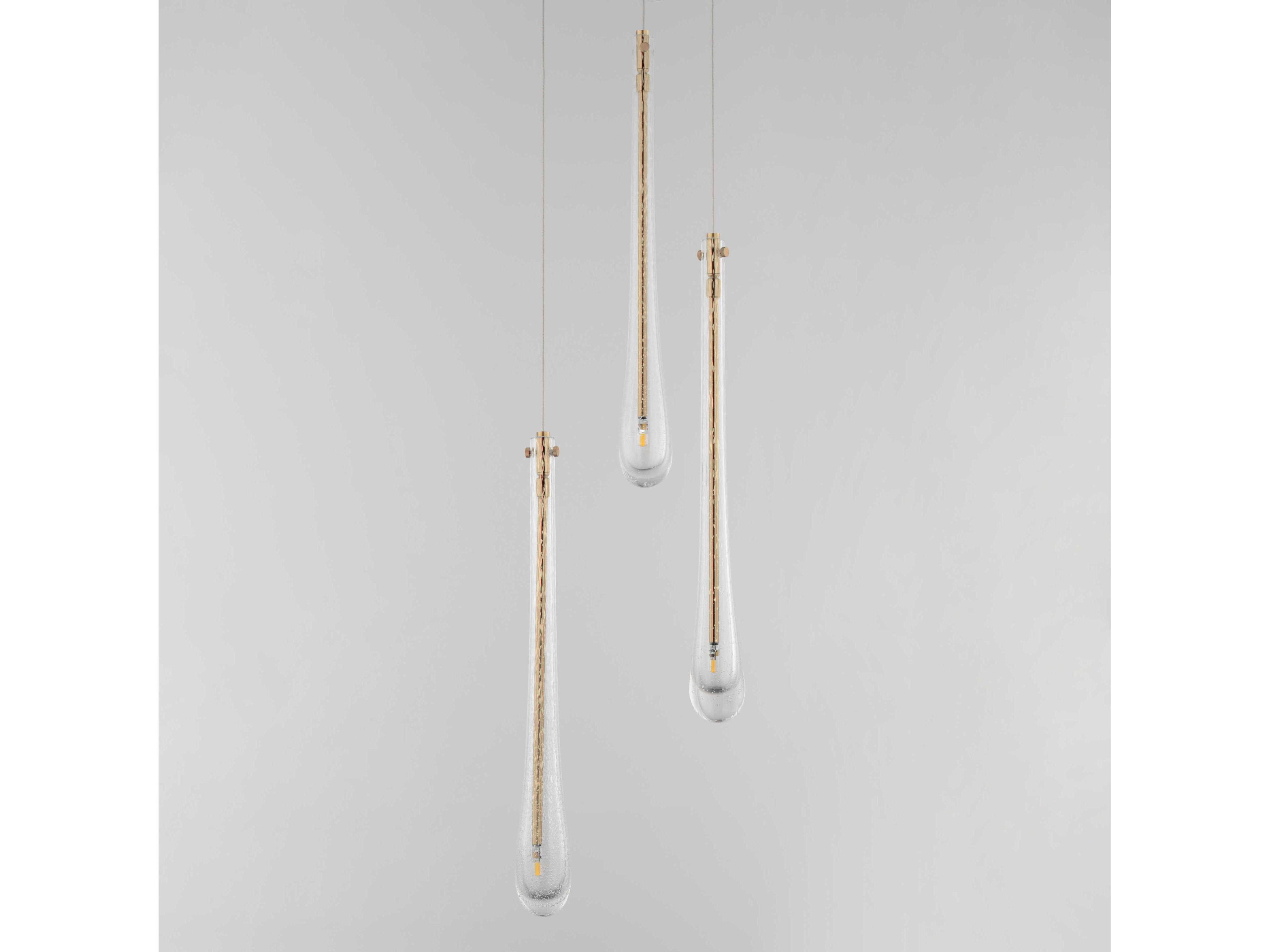 ET2 Stillo 3-Light Gold Crystal Glass Mini Pendant