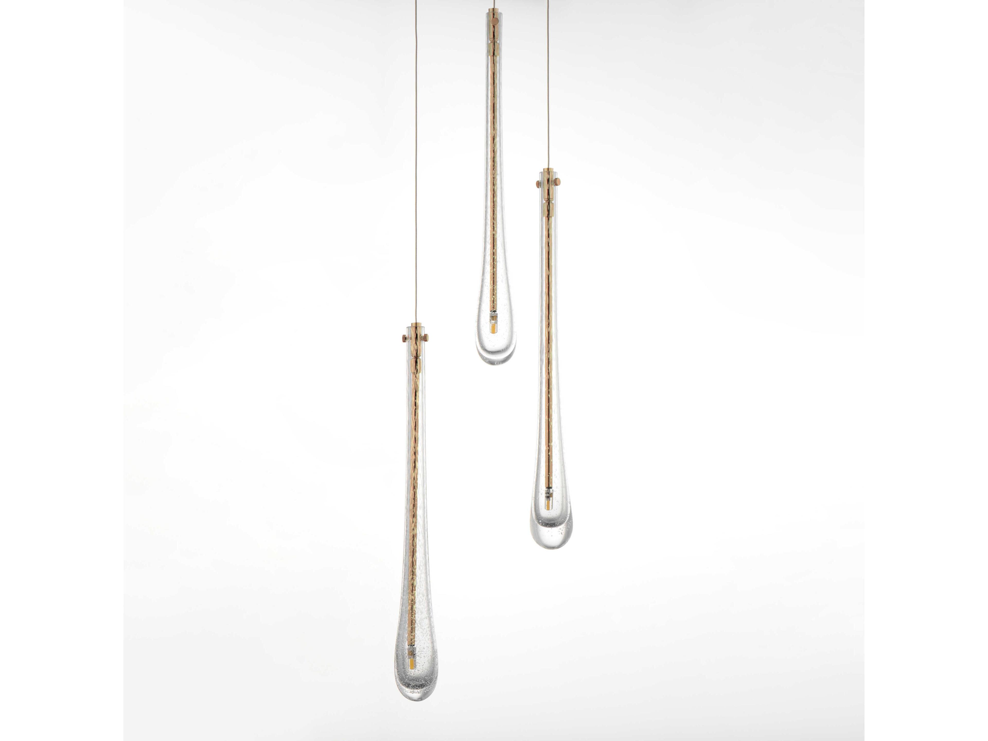 ET2 Stillo 3-Light Gold Crystal Glass Mini Pendant