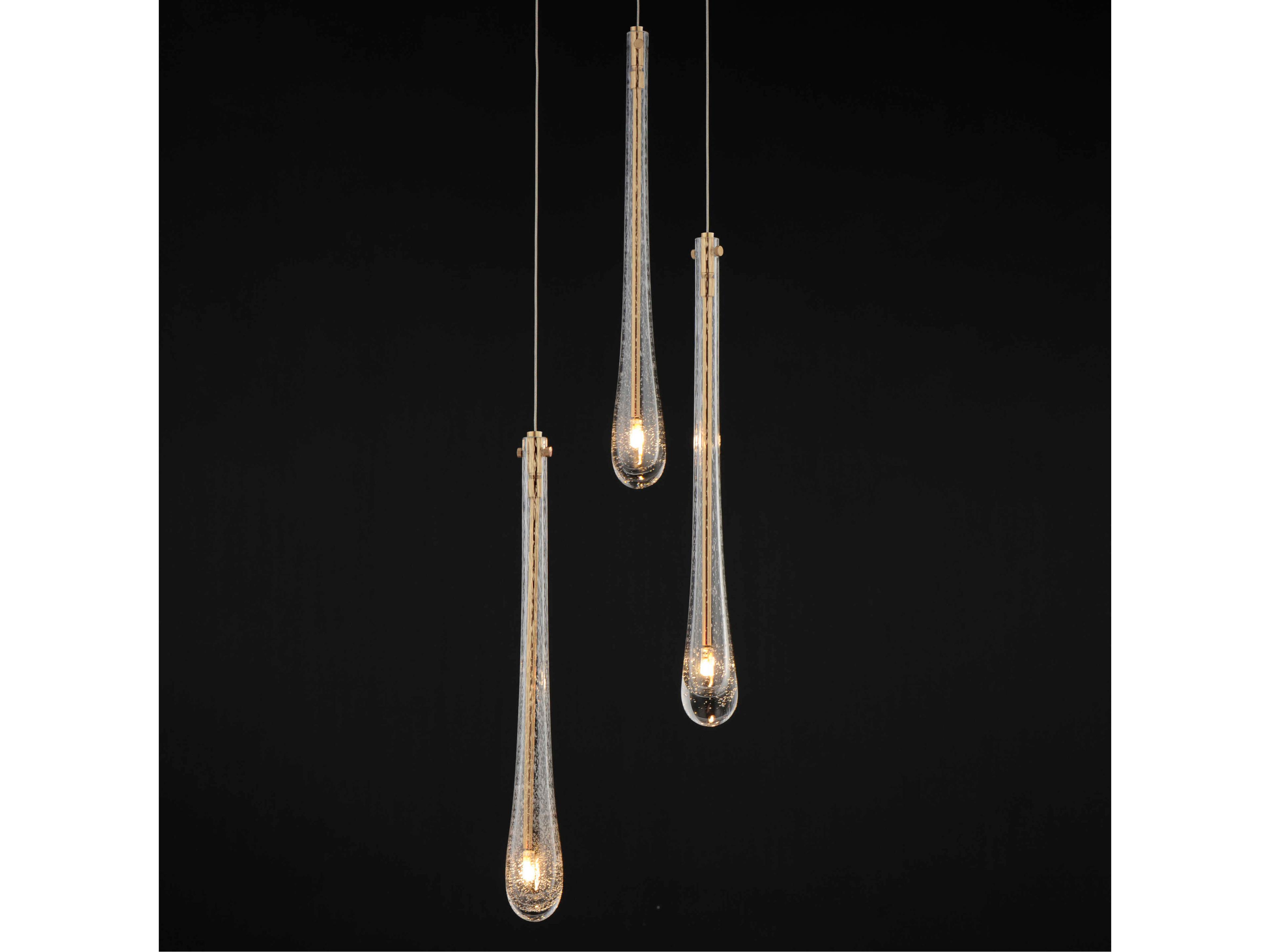 ET2 Stillo 3-Light Gold Crystal Glass Mini Pendant