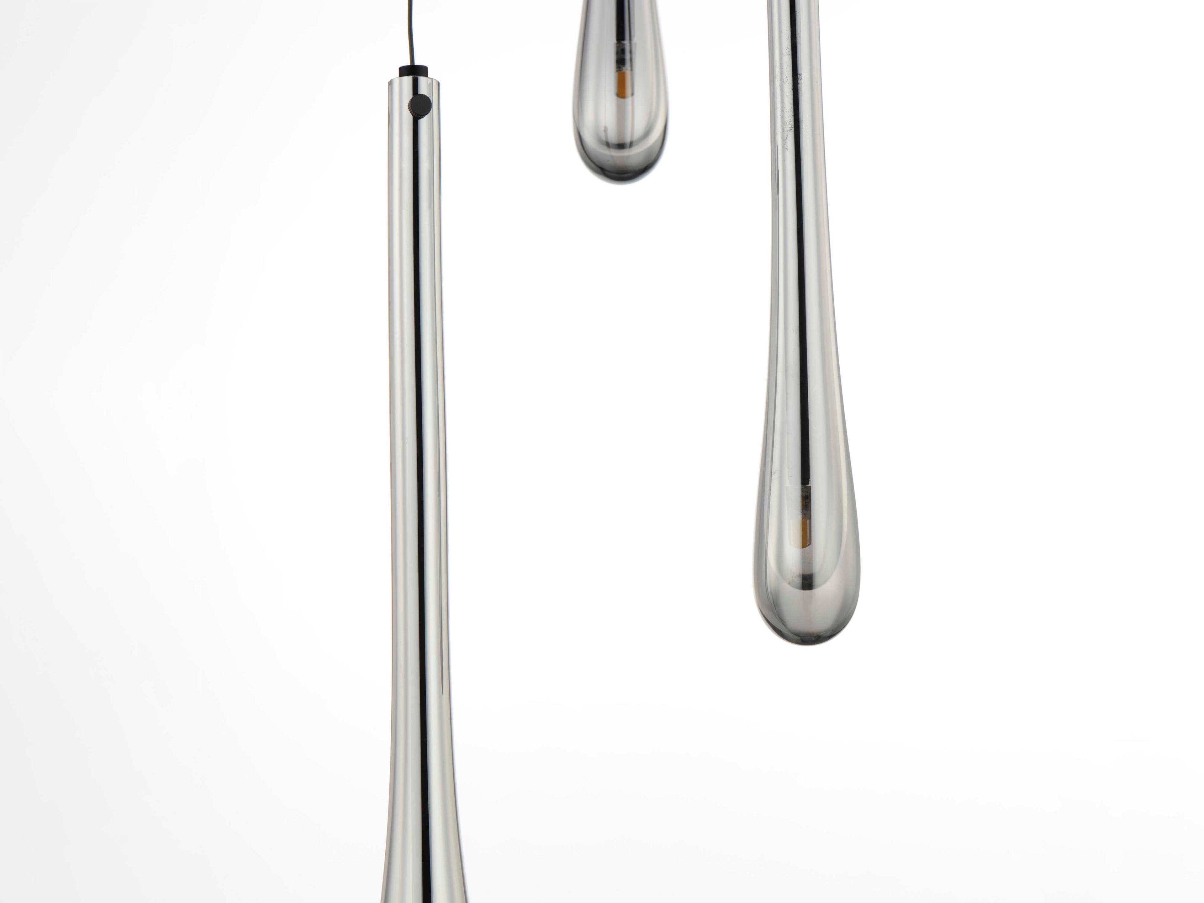 ET2 Stillo 3-Light Black Glass LED Mini Pendant