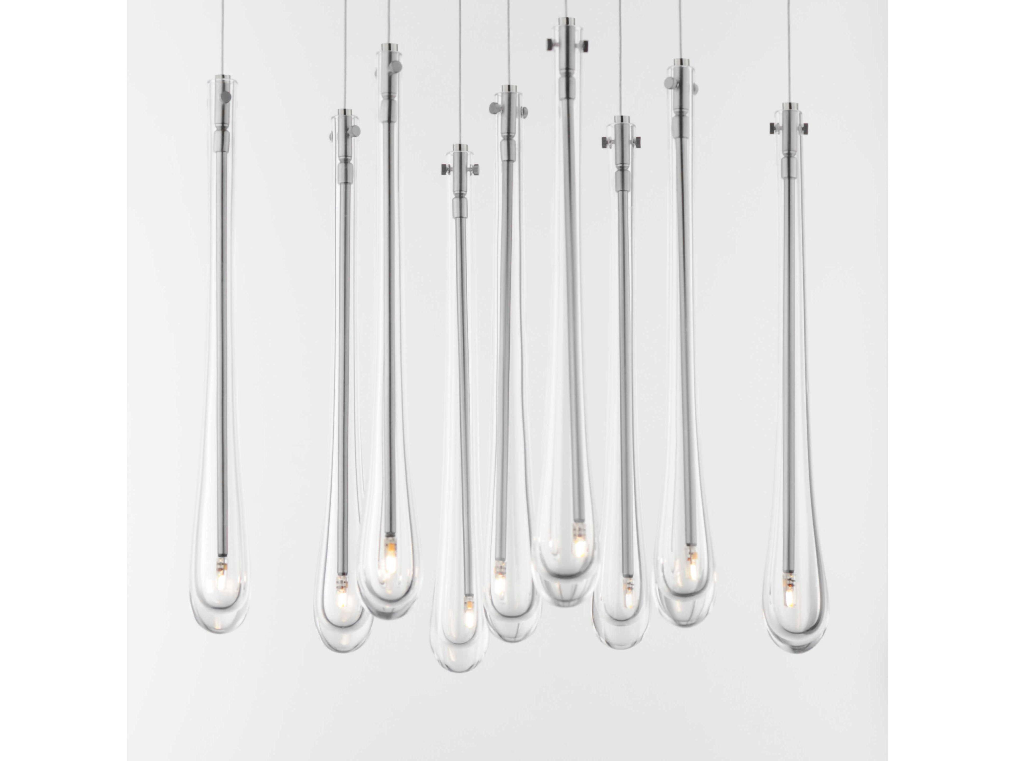 ET2 Stillo 9-Light Satin Nickel Crystal Glass Pendant