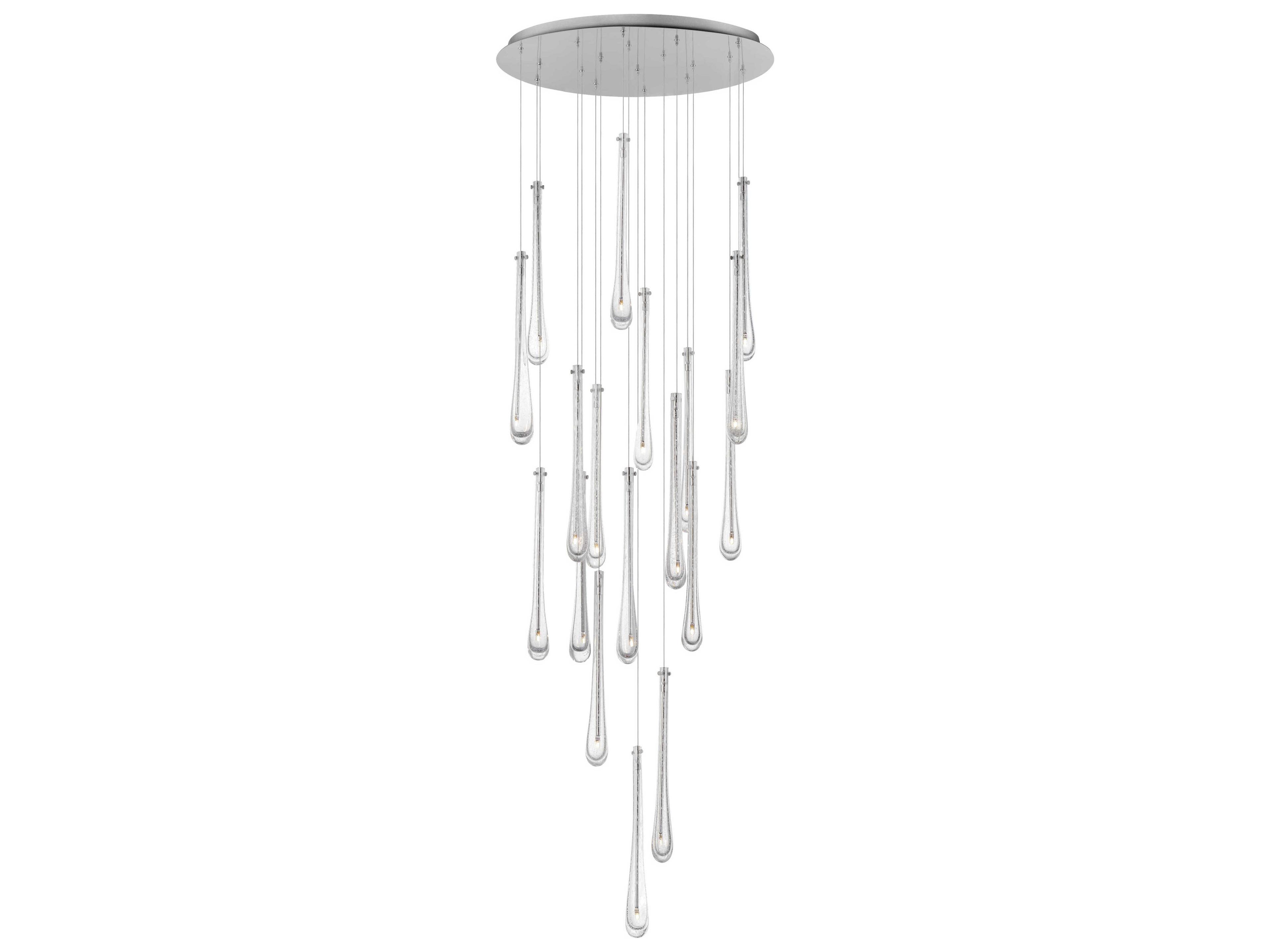 Stillo 18-Light8-Light Satin Nickel Crystal Glass Pendant
