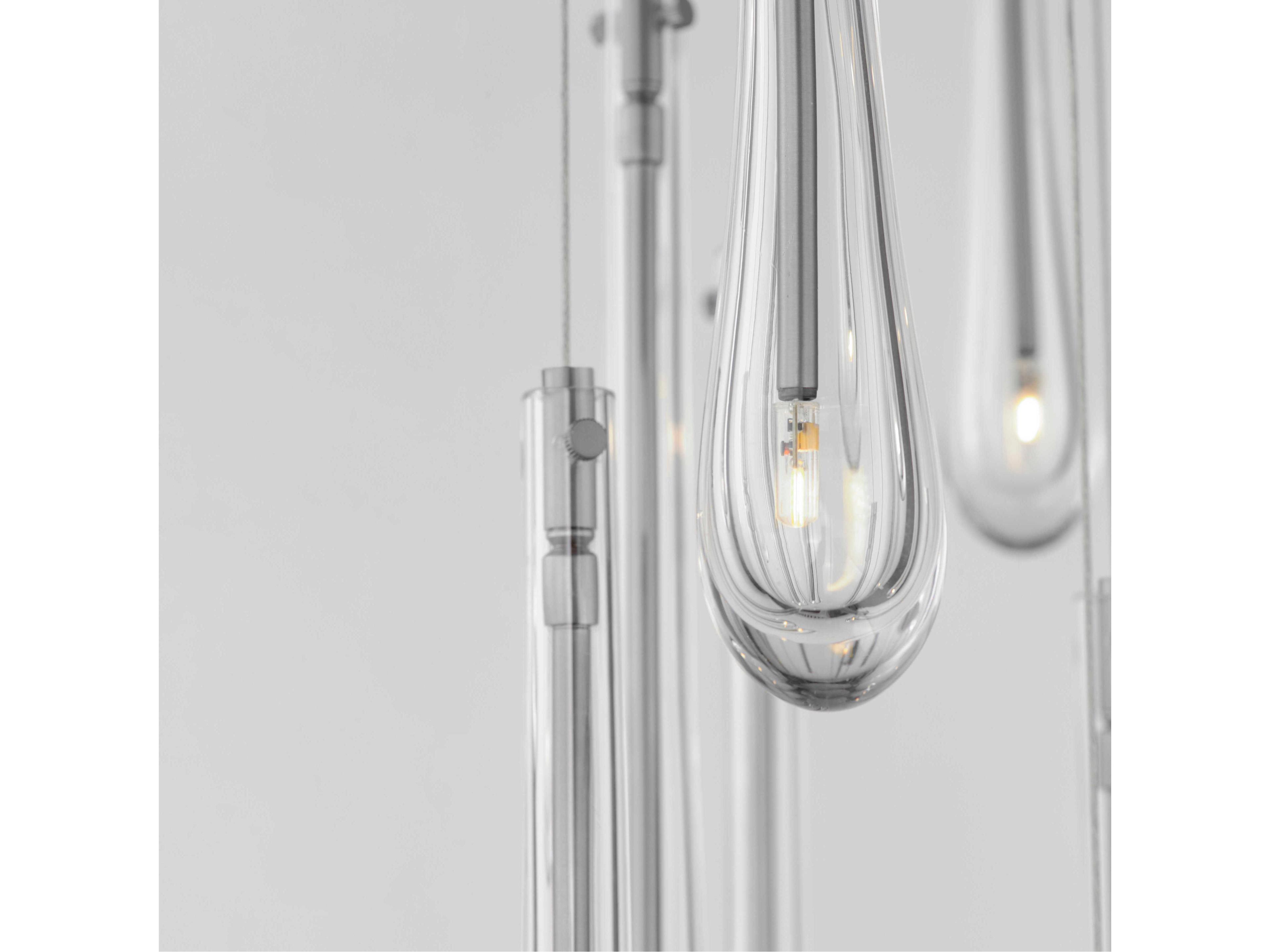 ET2 Stillo 18-Light8-Light Satin Nickel Crystal Glass Pendant