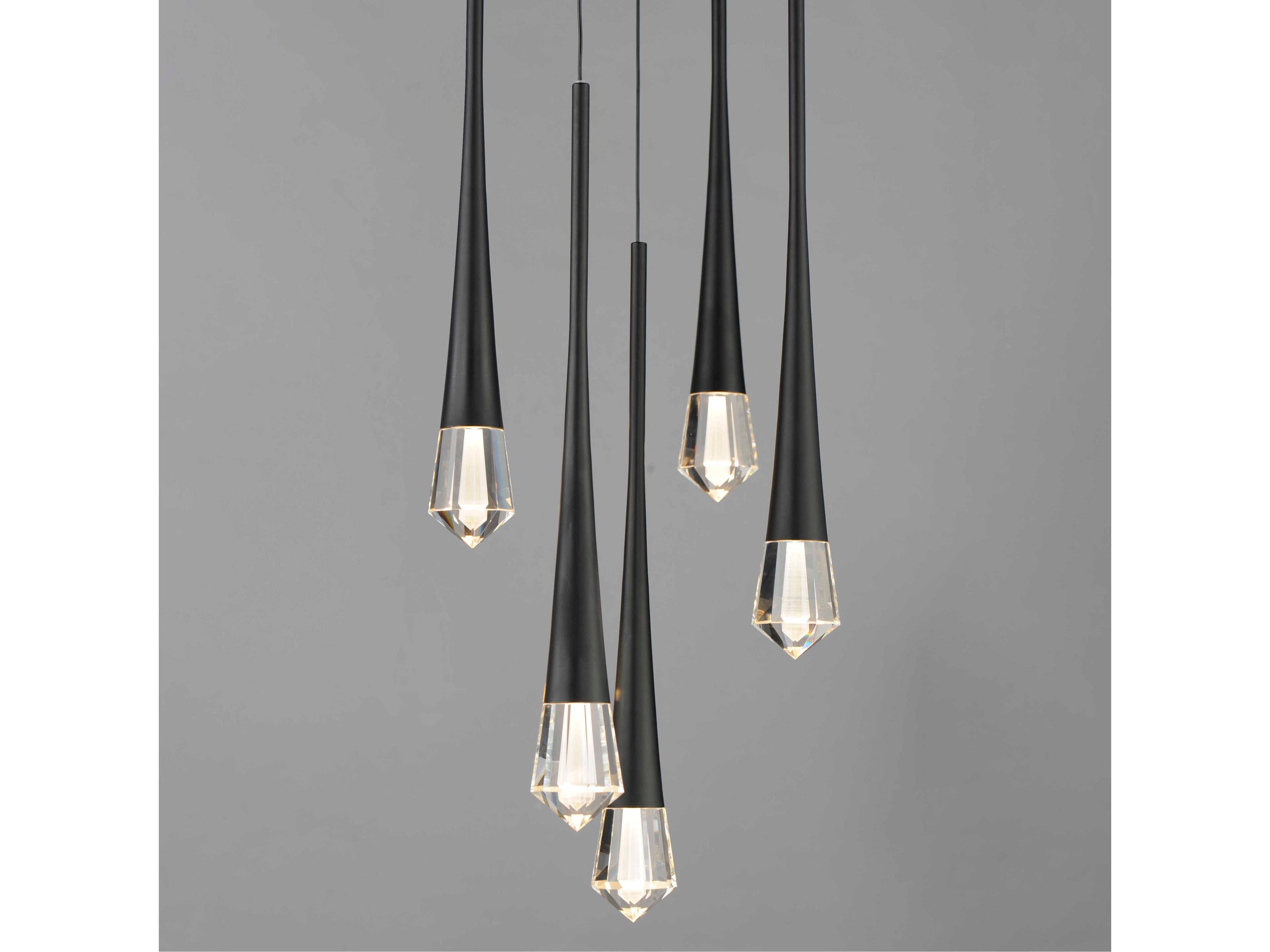 ET2 Pierce 5-Light Black Crystal LED Pendant