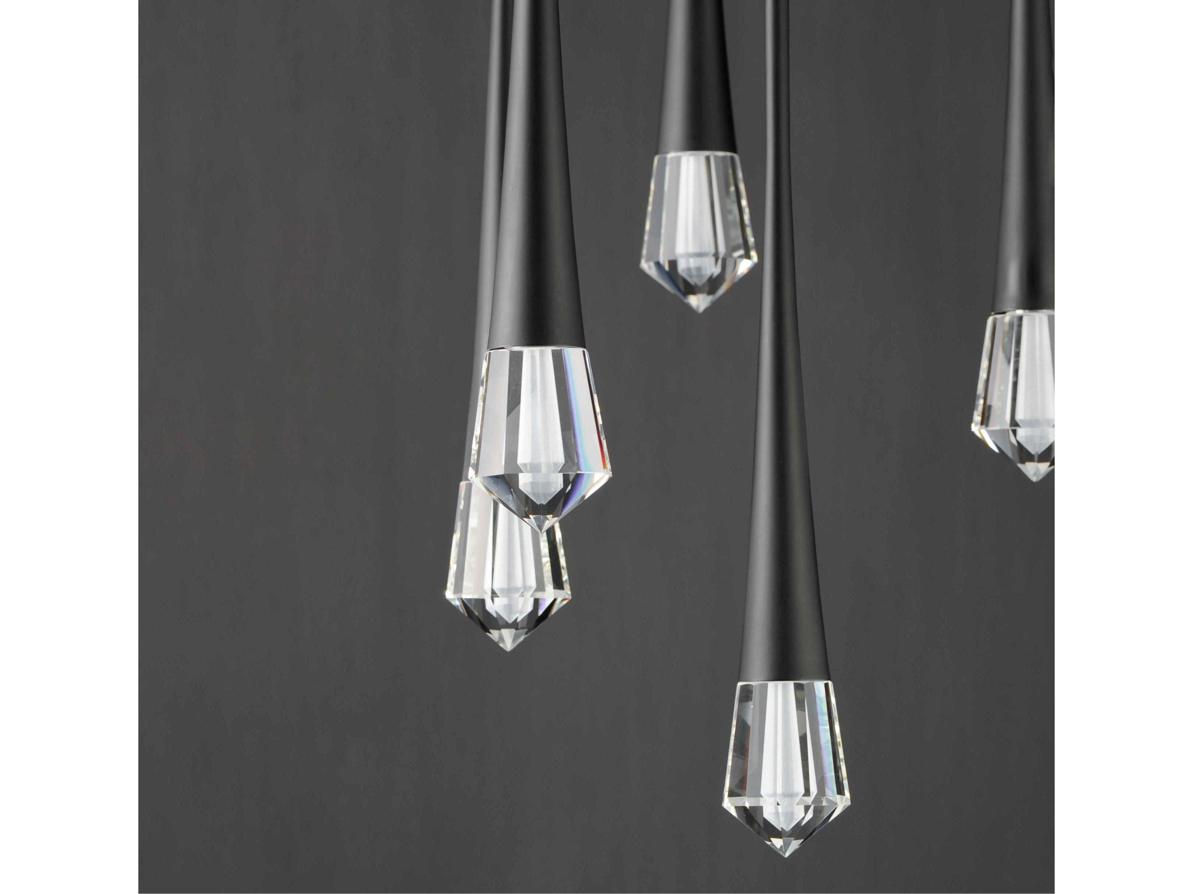 ET2 Pierce 5-Light Black Crystal LED Pendant