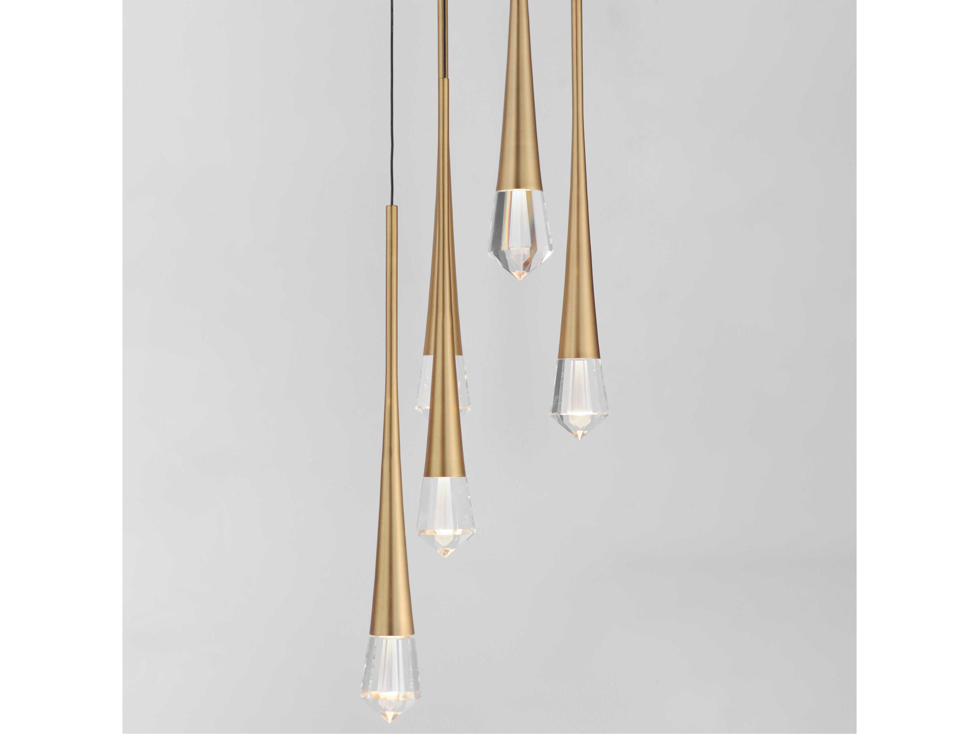ET2 Pierce 5-Light Gold Crystal LED Pendant