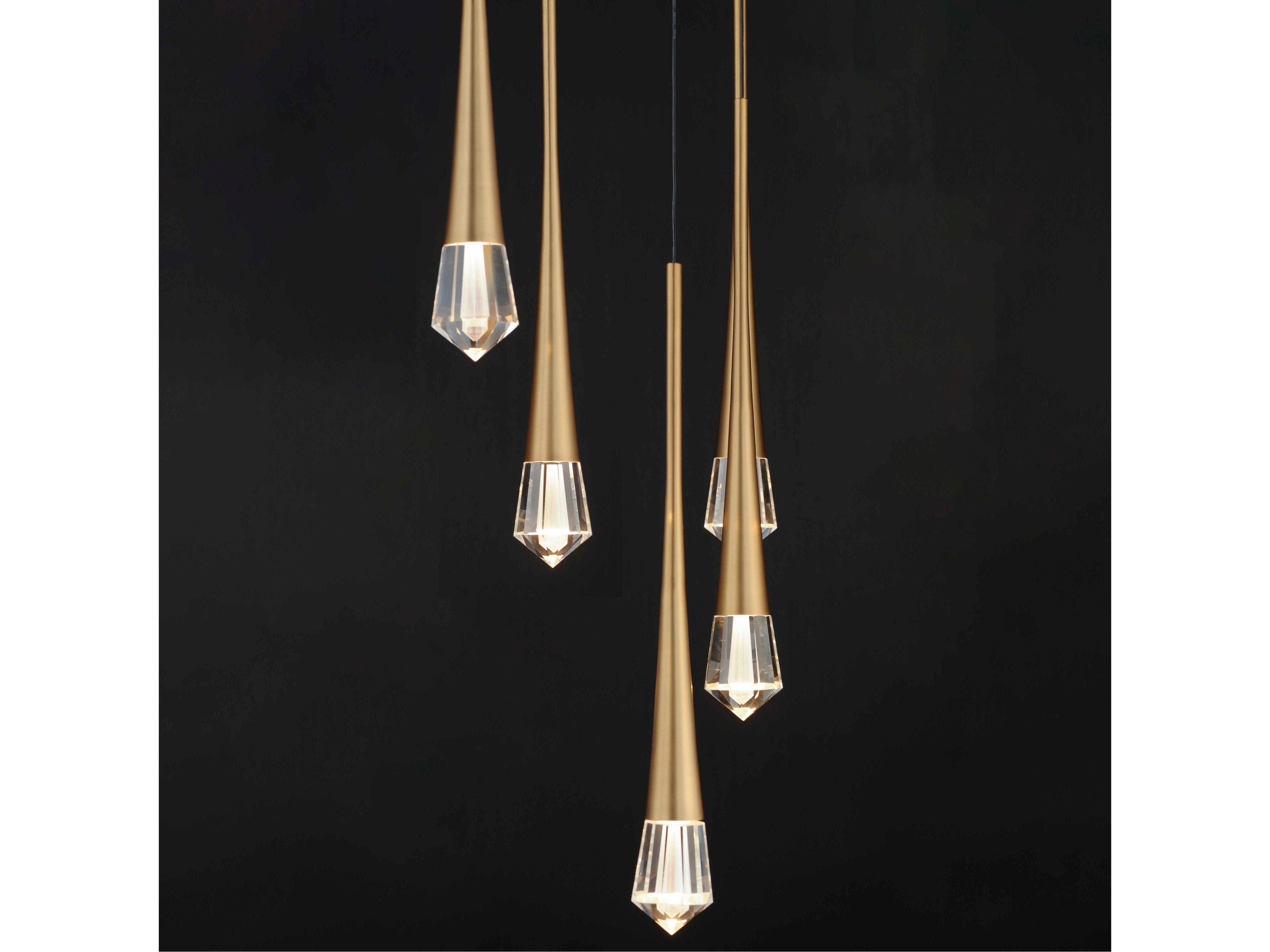 ET2 Pierce 5-Light Gold Crystal LED Pendant