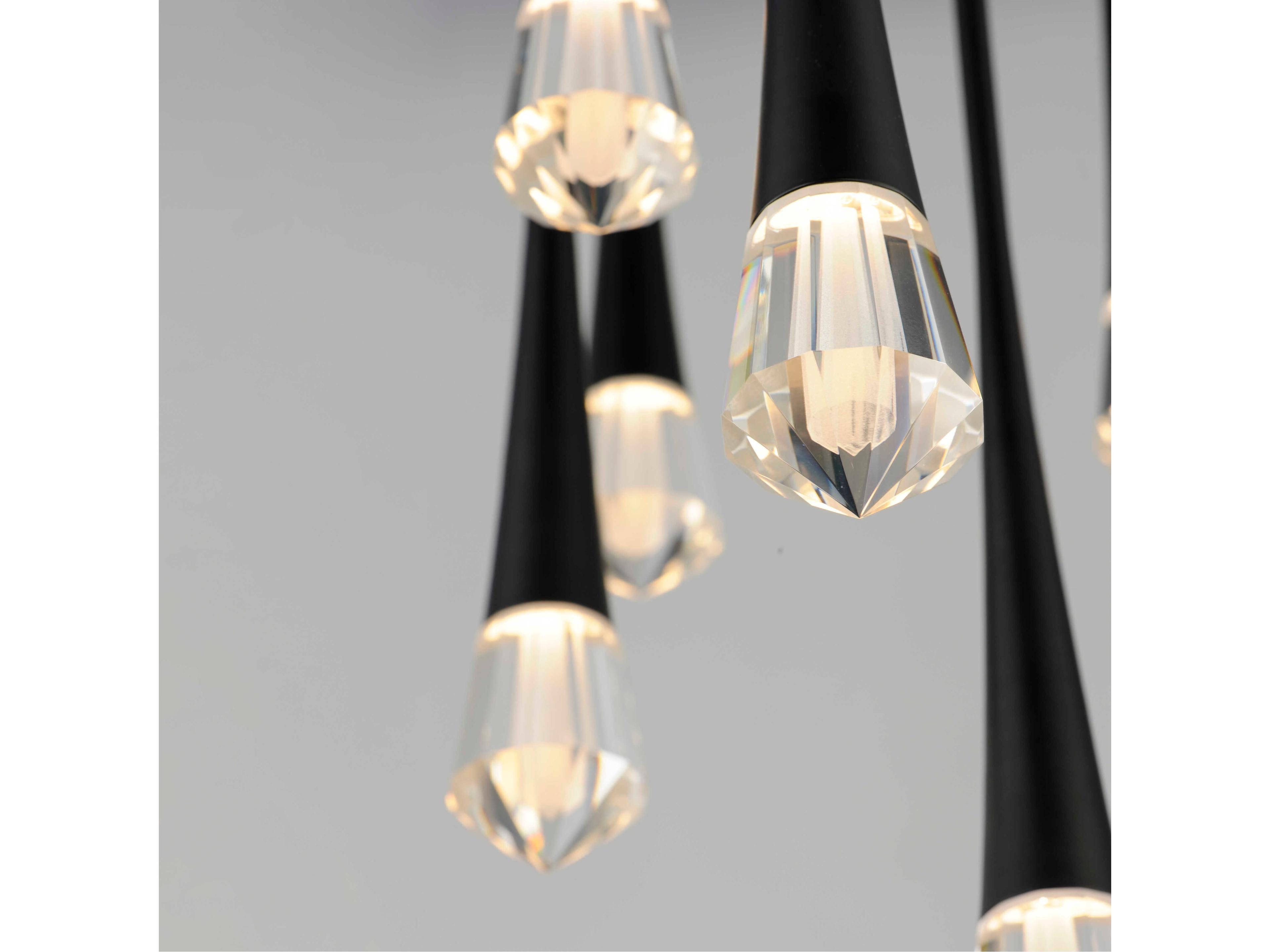ET2 Pierce 9-Light Black Crystal LED Pendant