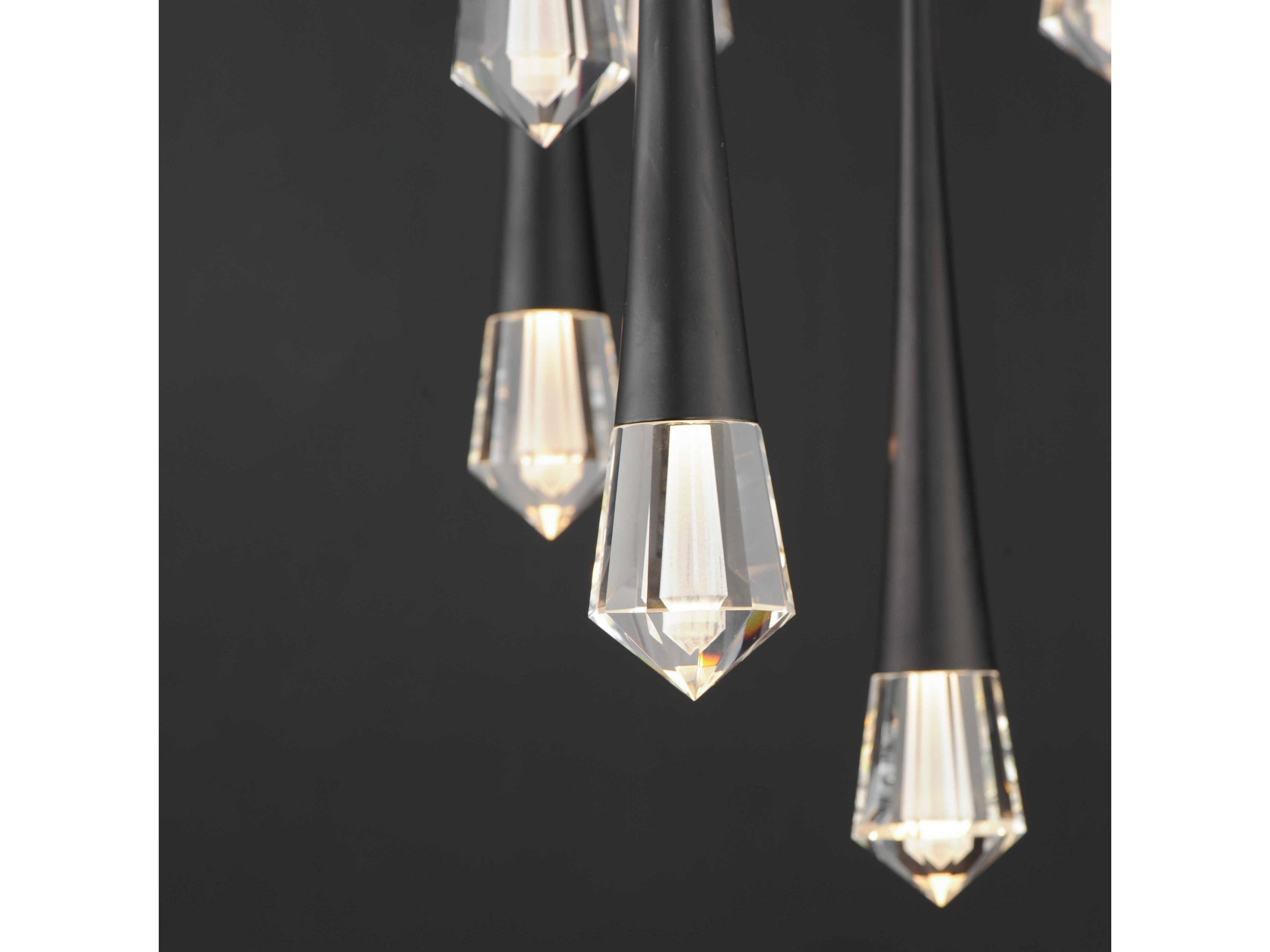 ET2 Pierce 9-Light Black Crystal LED Pendant