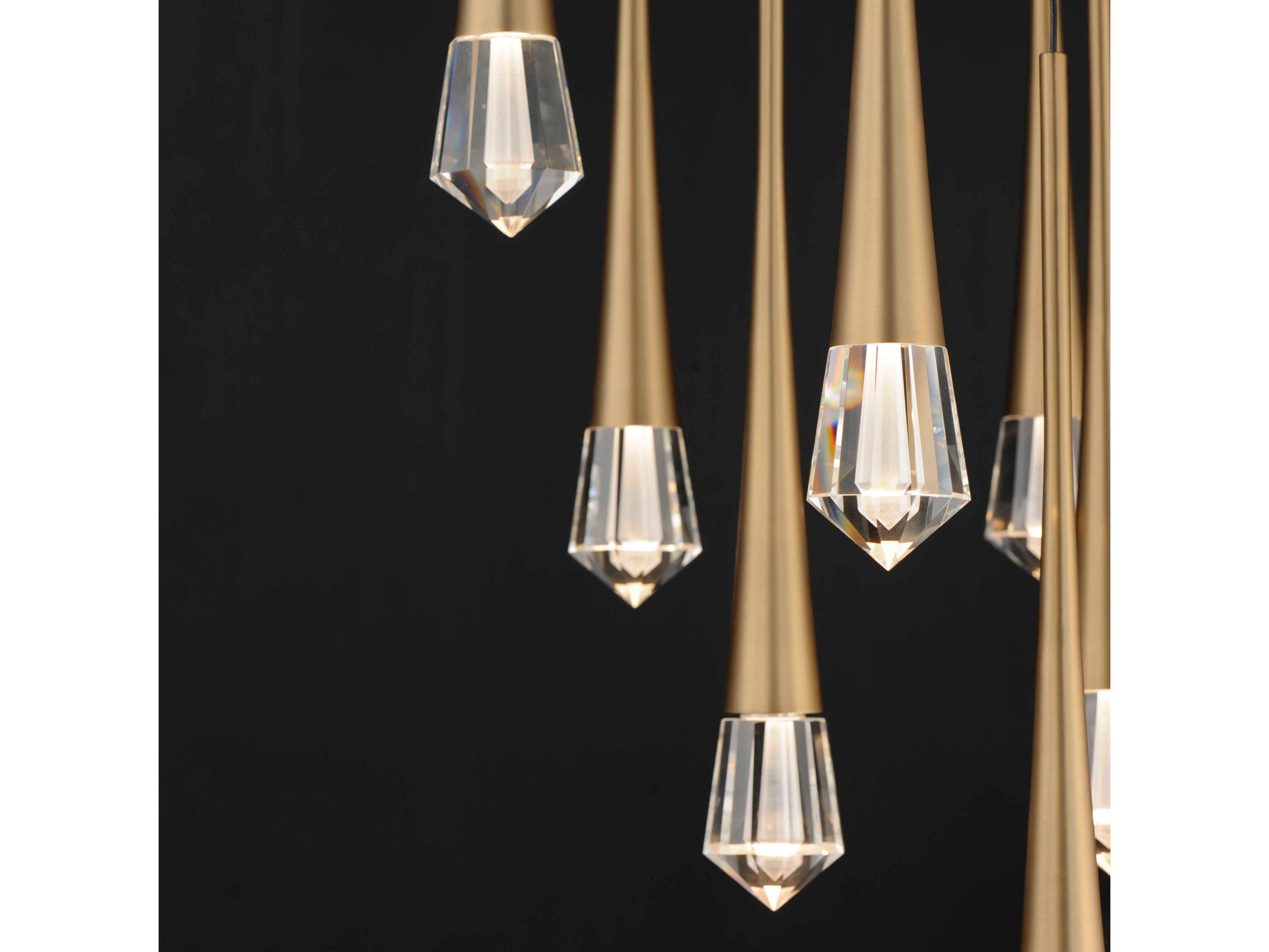 ET2 Pierce 9-Light Gold Crystal LED Pendant