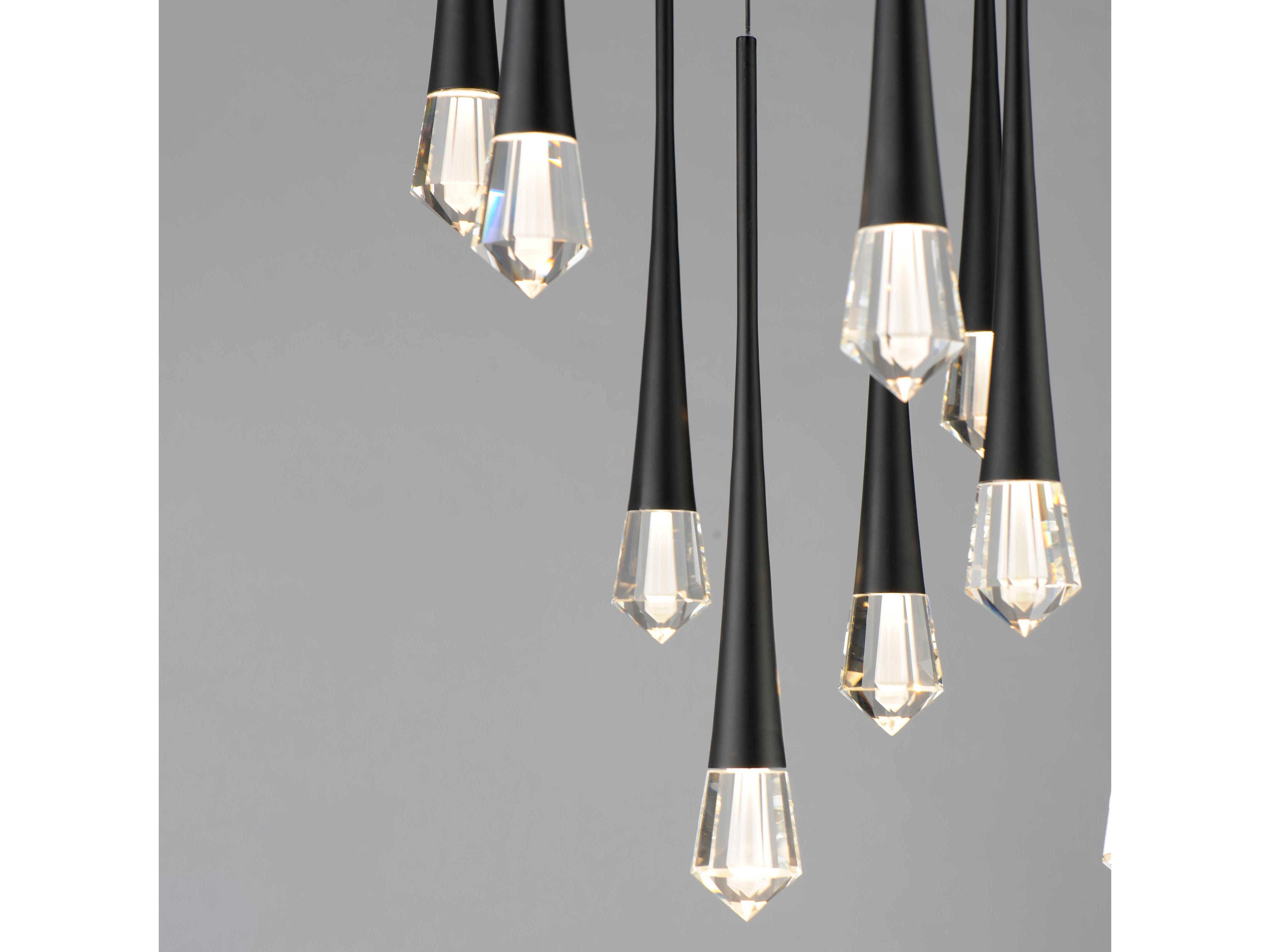 ET2 Pierce 12-Light Black Crystal LED Pendant