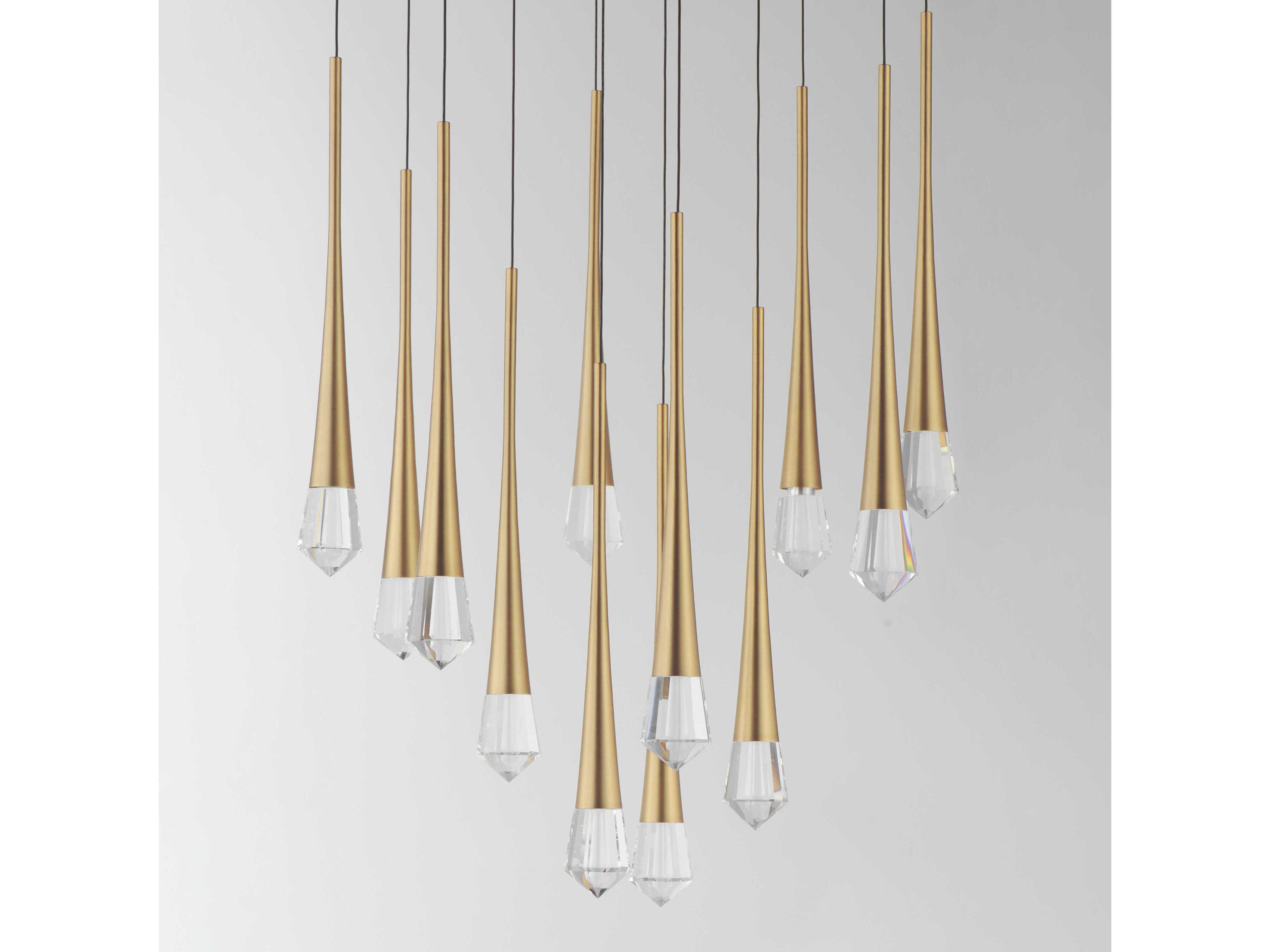 ET2 Pierce 12-Light Gold Crystal LED Pendant